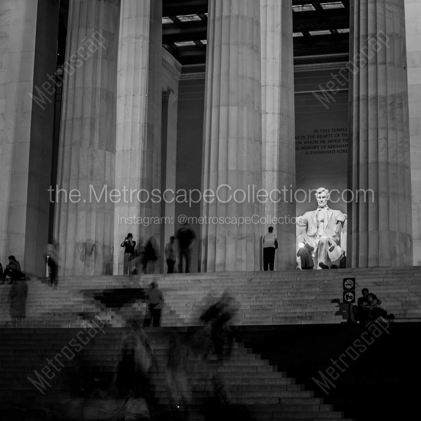 lincoln memorial steps Black & White Office Art