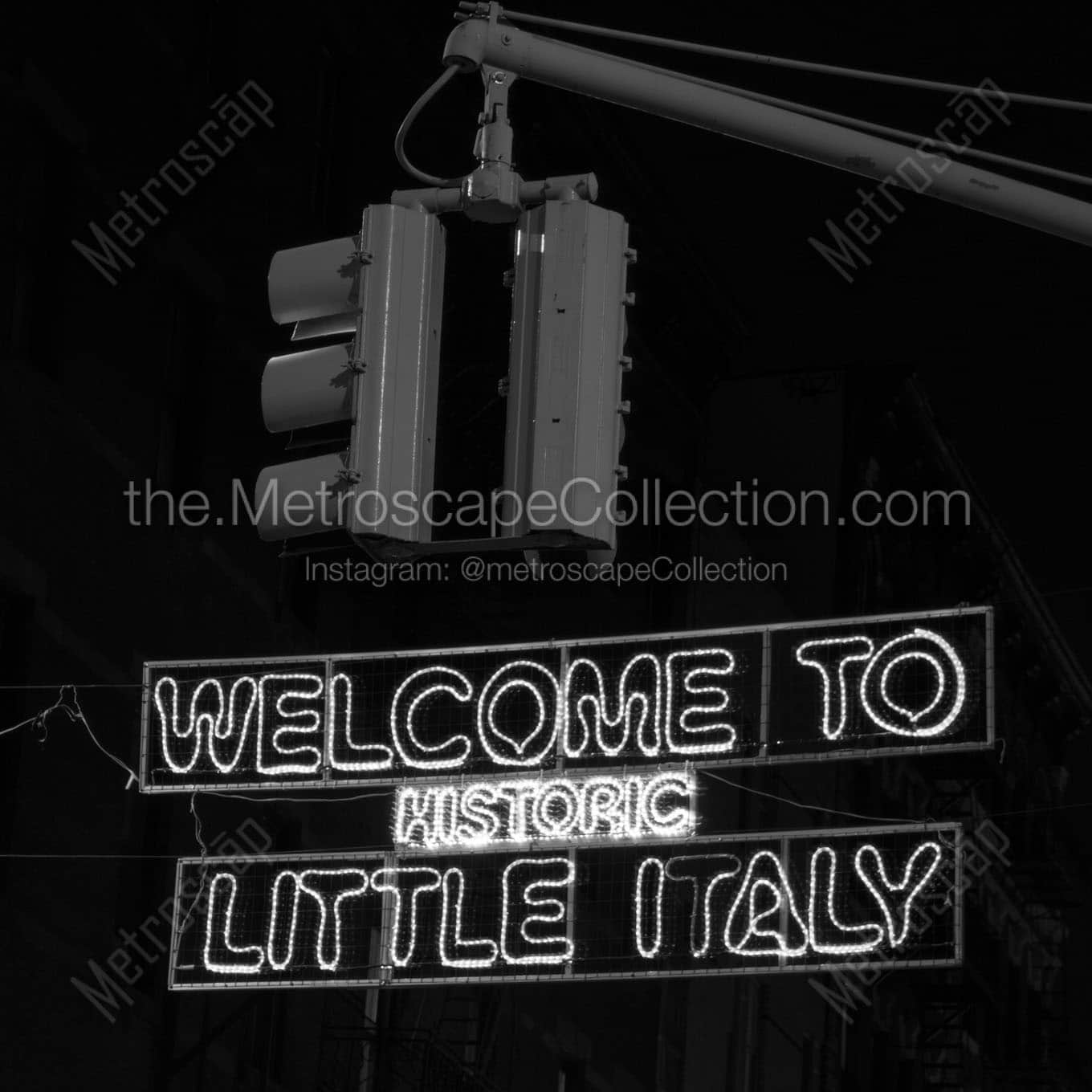 little italy sign Black & White Office Art