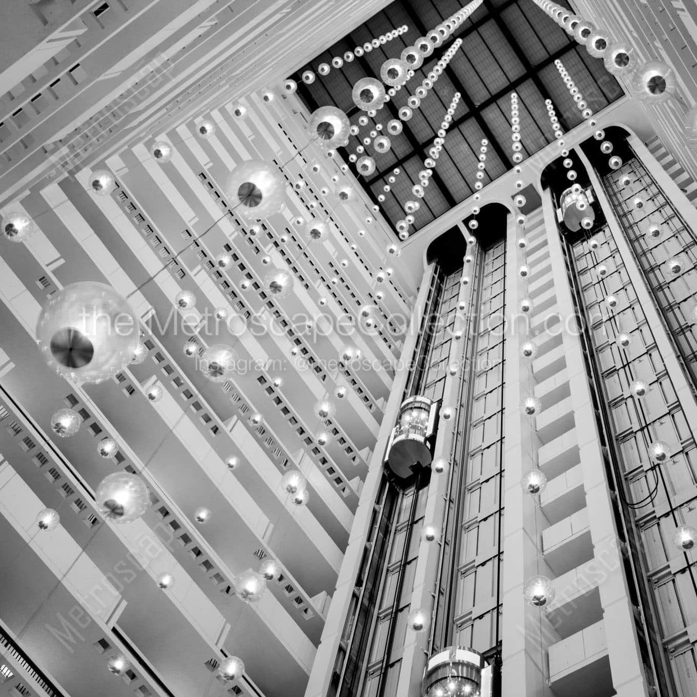 lobby of downtown nashville sheraton Black & White Office Art