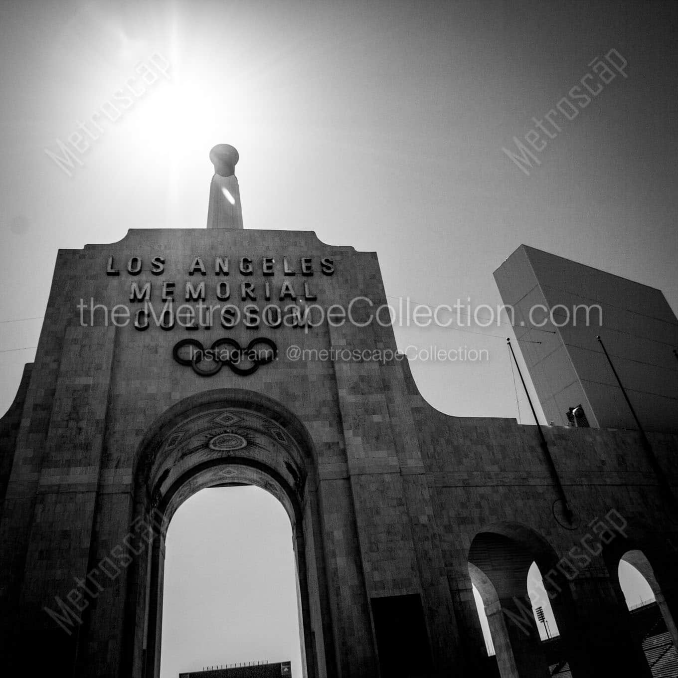 los angeles memorial coliseum Black & White Office Art