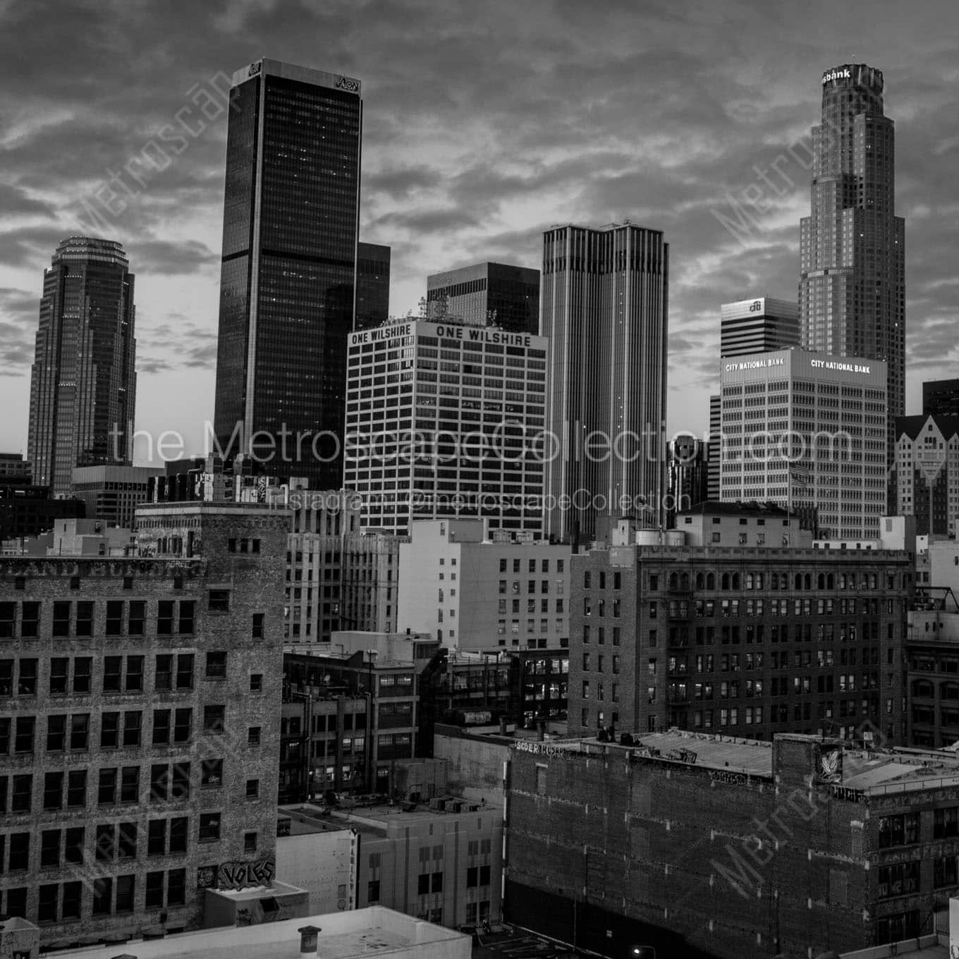 los angeles skyline Black & White Office Art