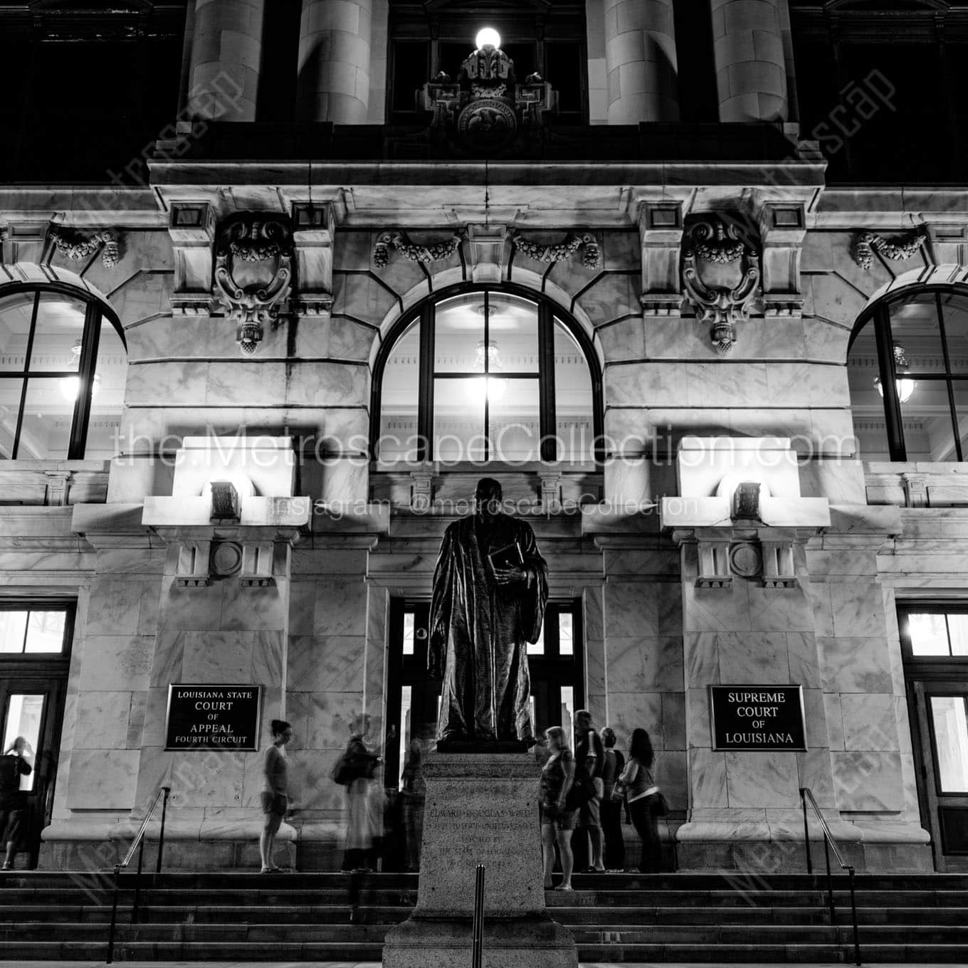 louisiana supreme court building at night Black & White Office Art