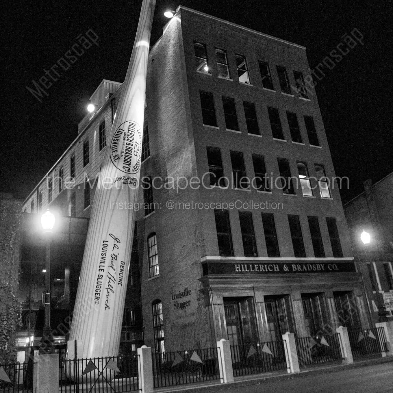 louisville slugger museum at night Black & White Office Art