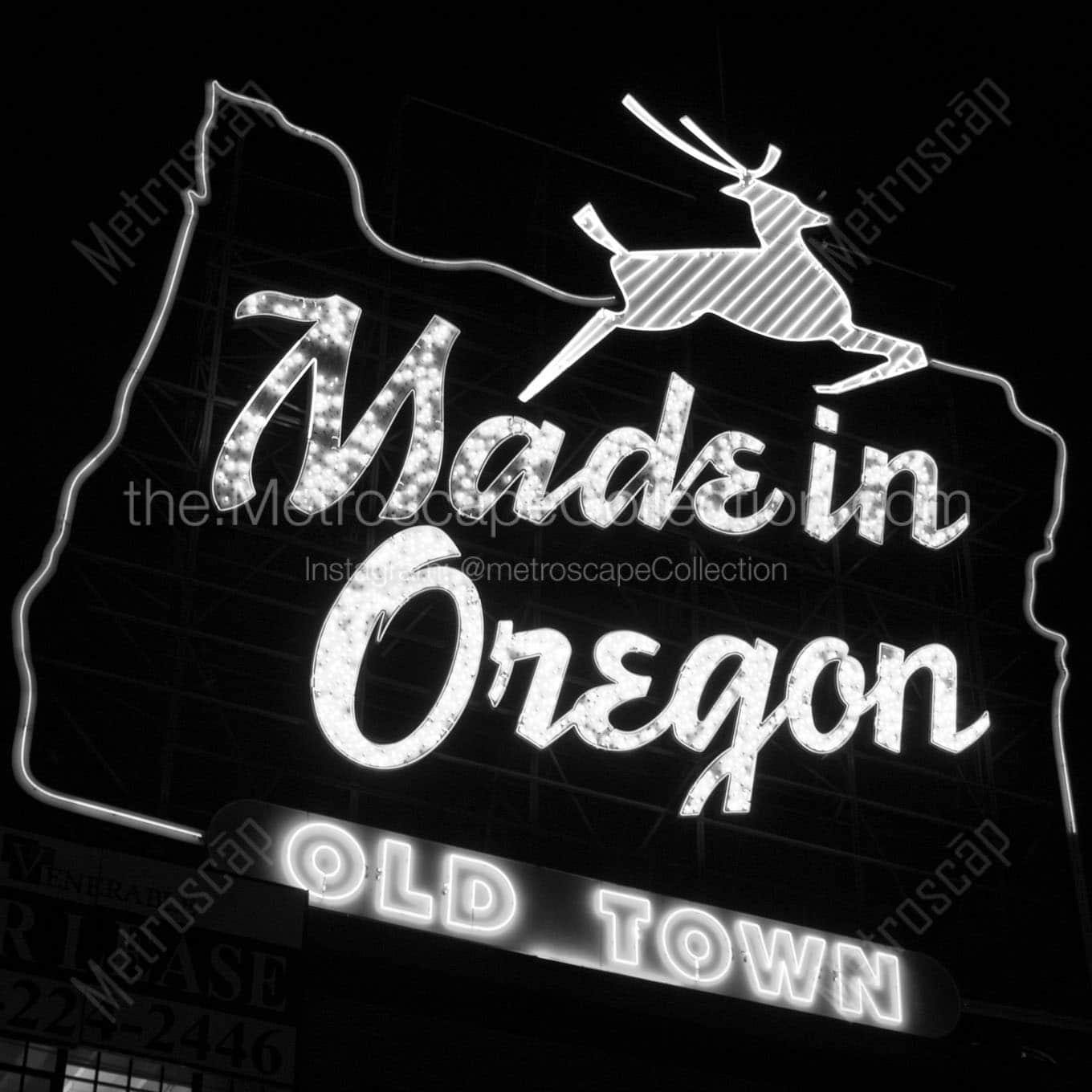 made in oregon sign Black & White Office Art