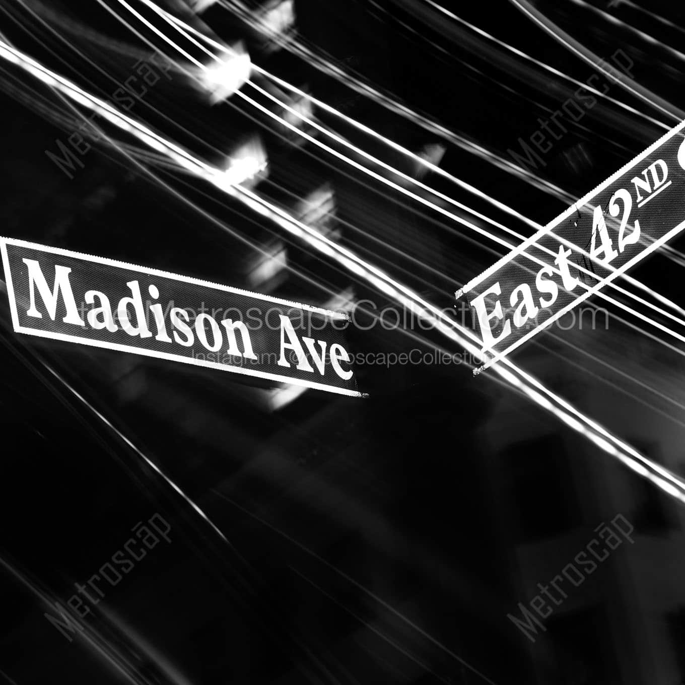madison ave street sign Black & White Office Art