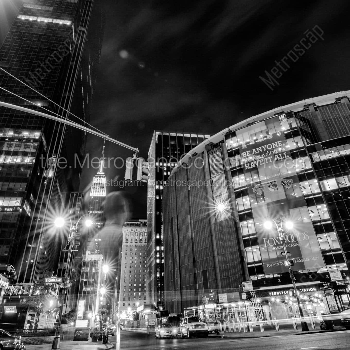 madison square garden penn station Black & White Office Art