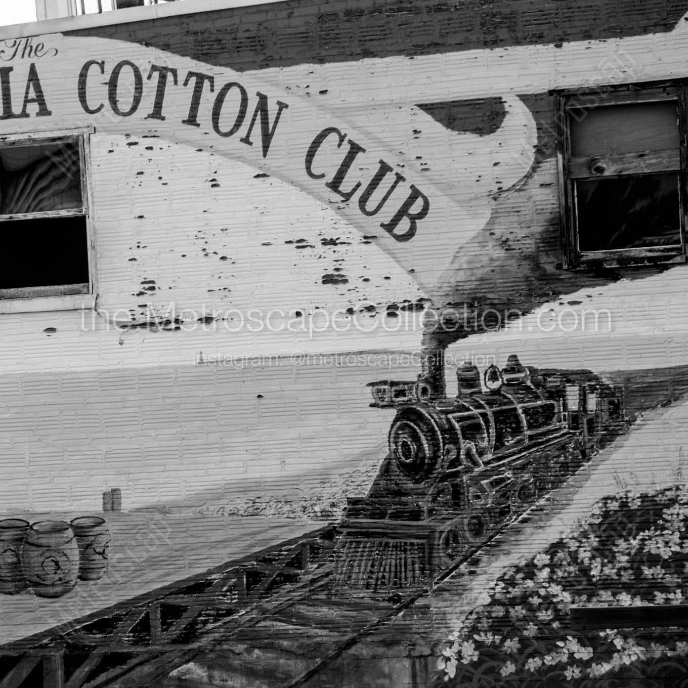 magnolia cotton club mural Black & White Office Art