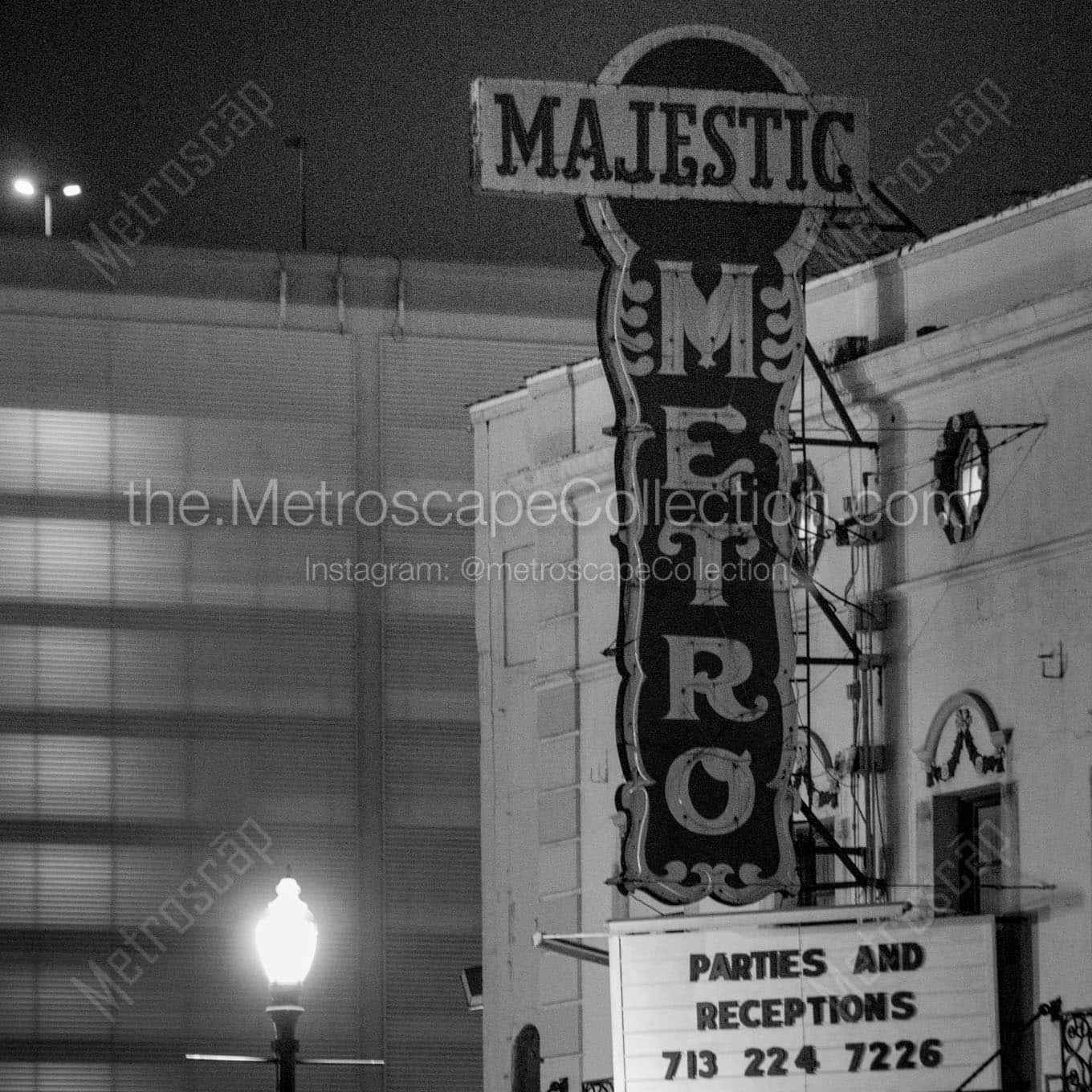 majestic metro theater Black & White Wall Art