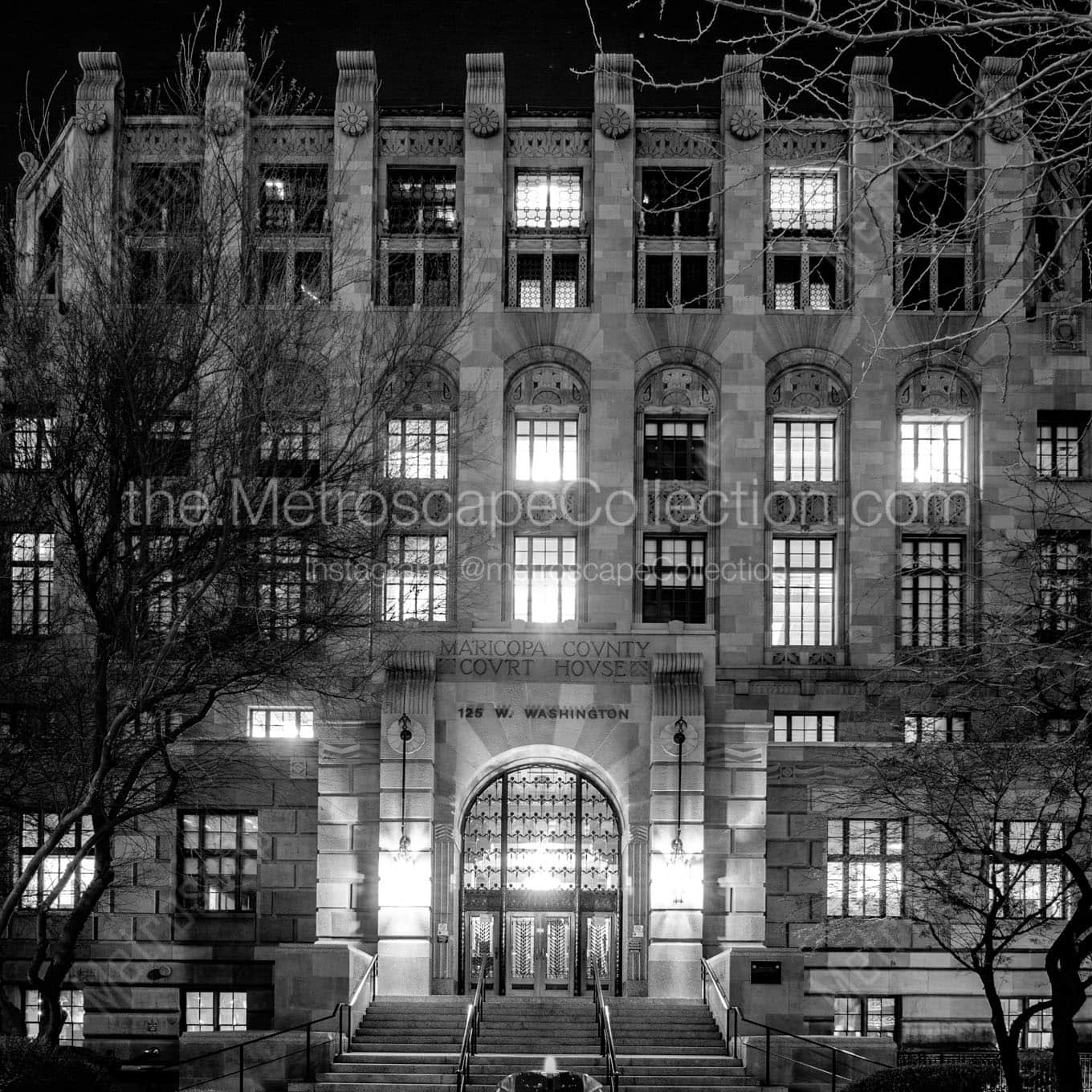 maricopa county courthouse at night Black & White Office Art