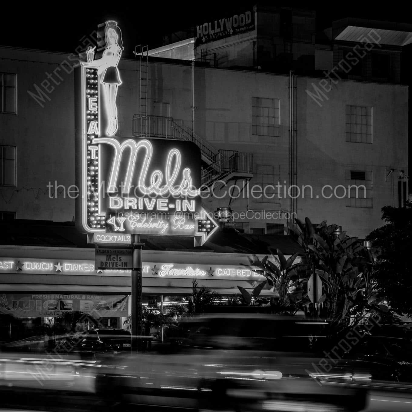 mels drive in highland hollywood Black & White Office Art