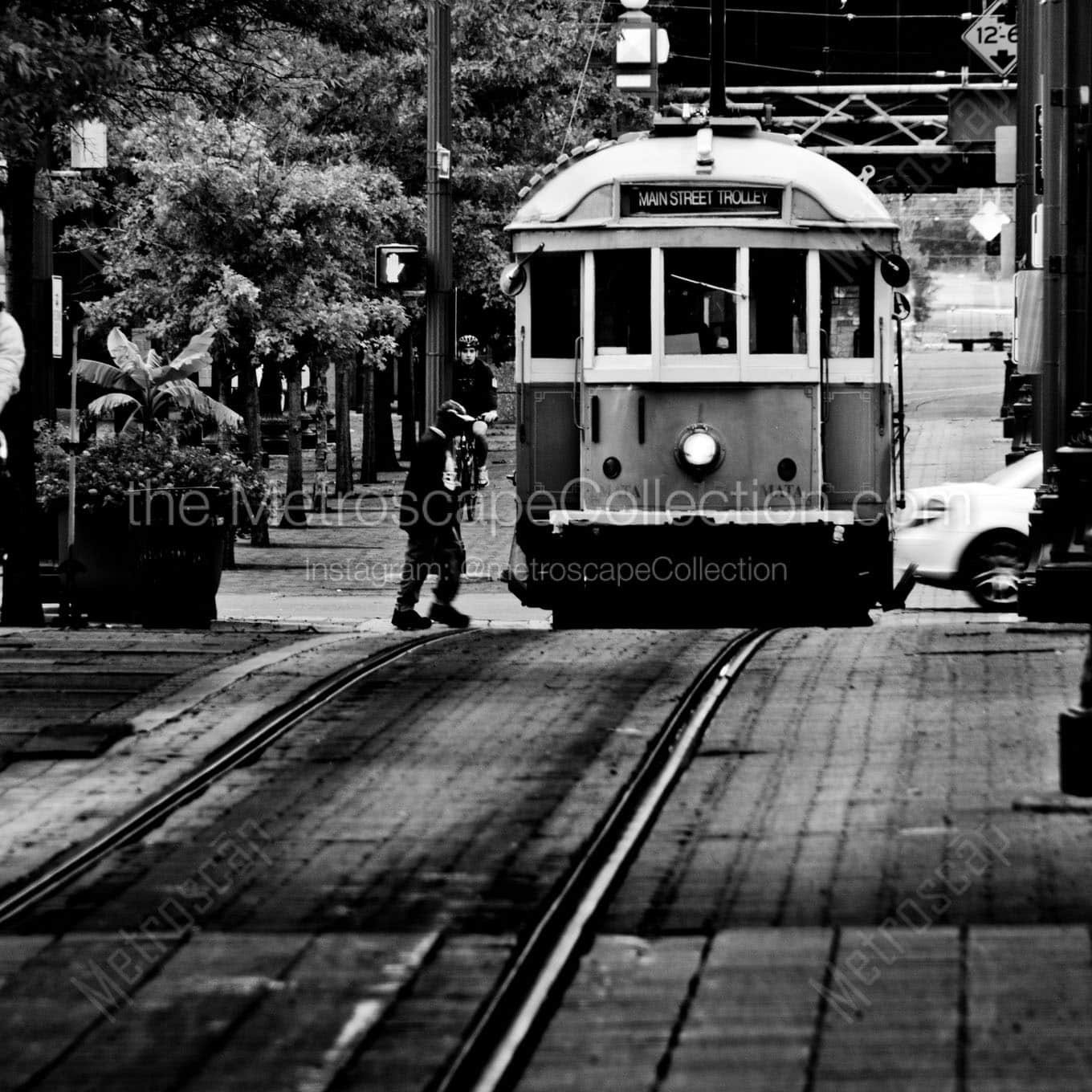 memphis street car trollies Black & White Office Art