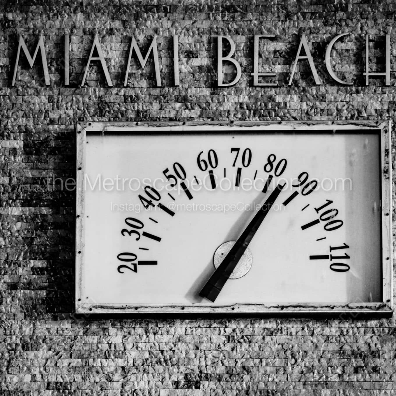 miami beach temperature Black & White Office Art