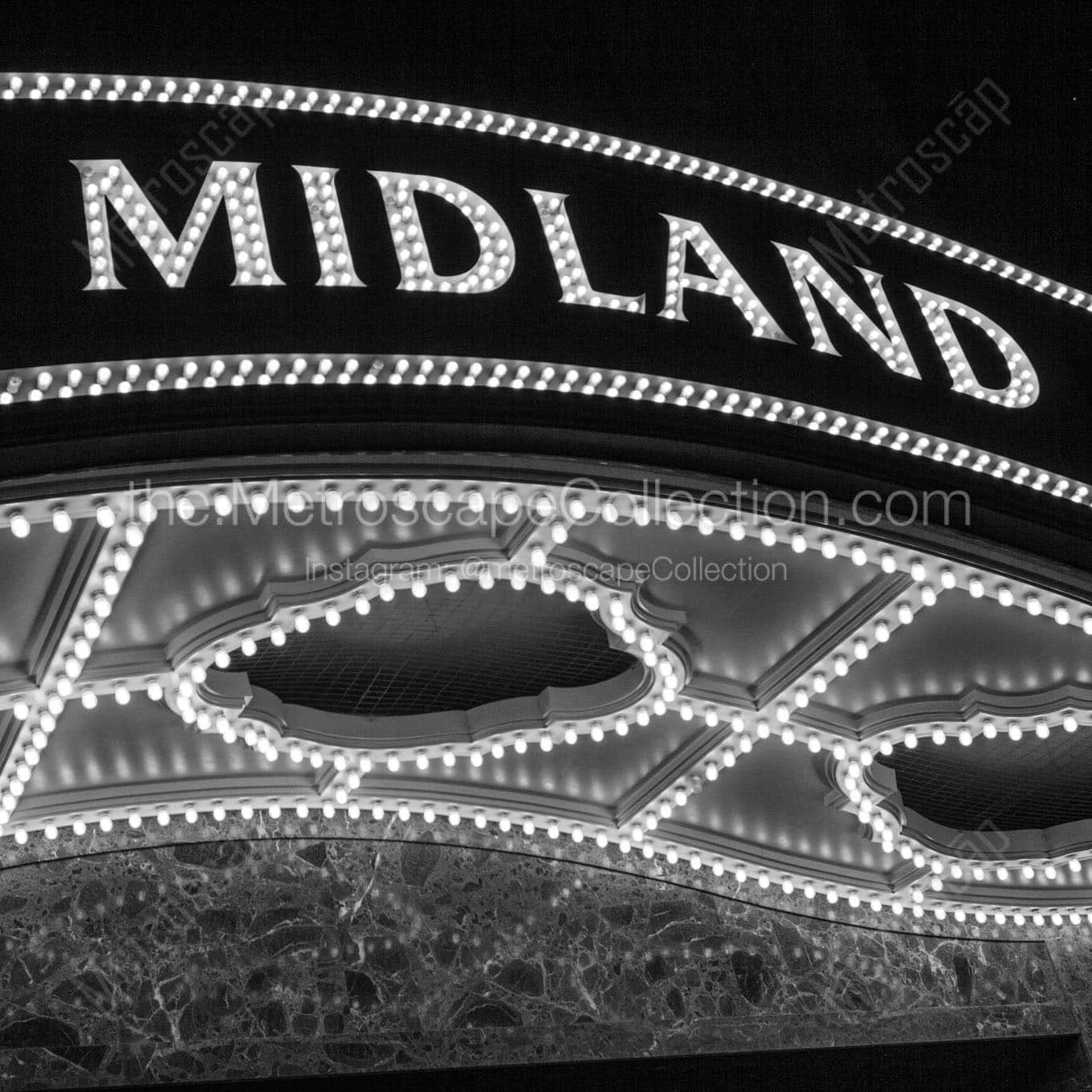 midland theater sign Black & White Office Art