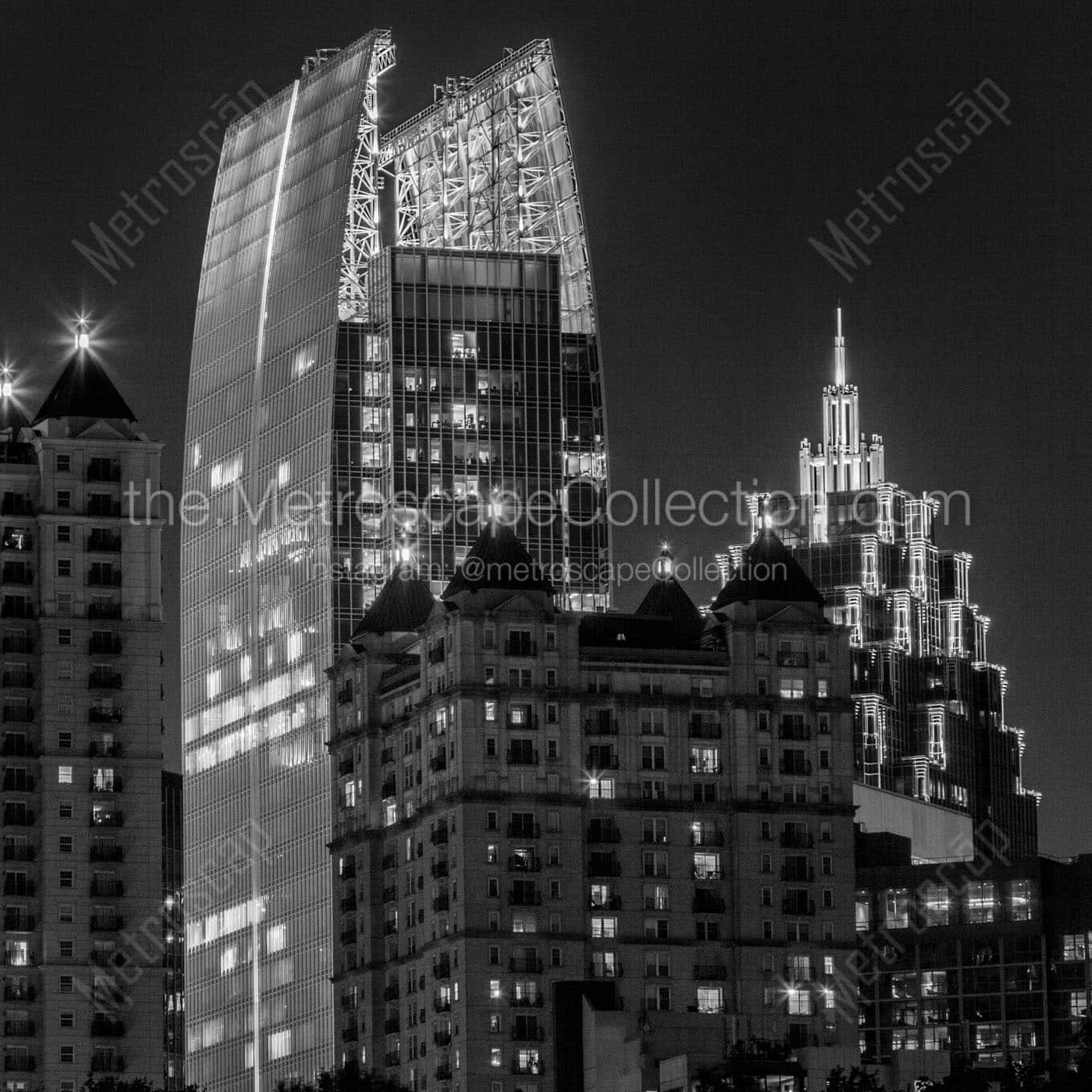 midtown atlanta skyline Black & White Office Art