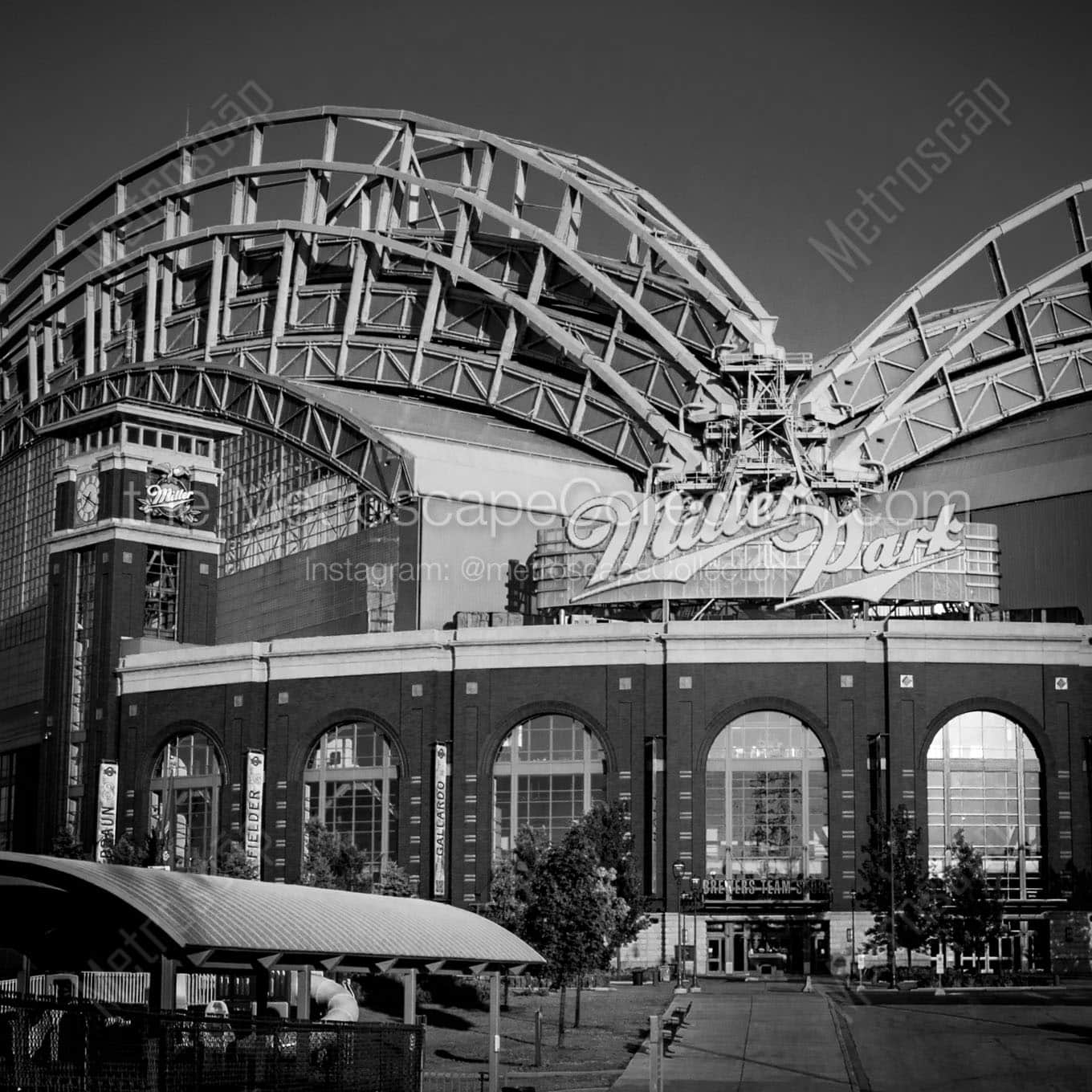 miller park milwaukee brewers Black & White Office Art