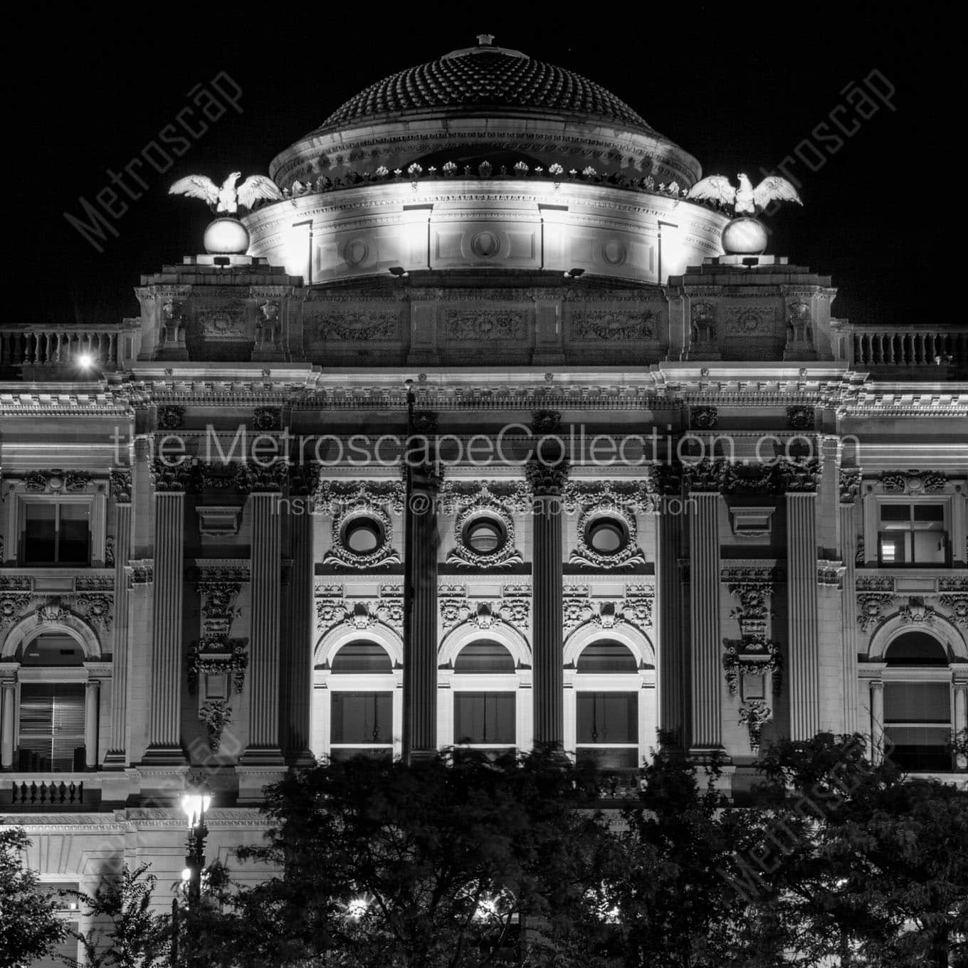 milwaukee county library at night Black & White Office Art