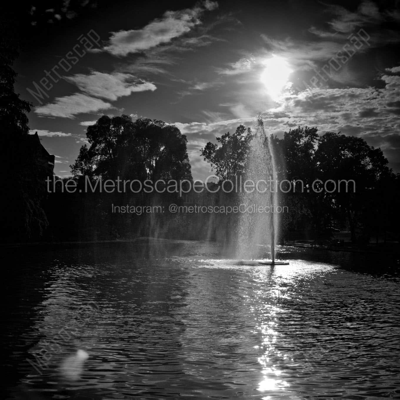 mirror lake osu campus Black & White Office Art