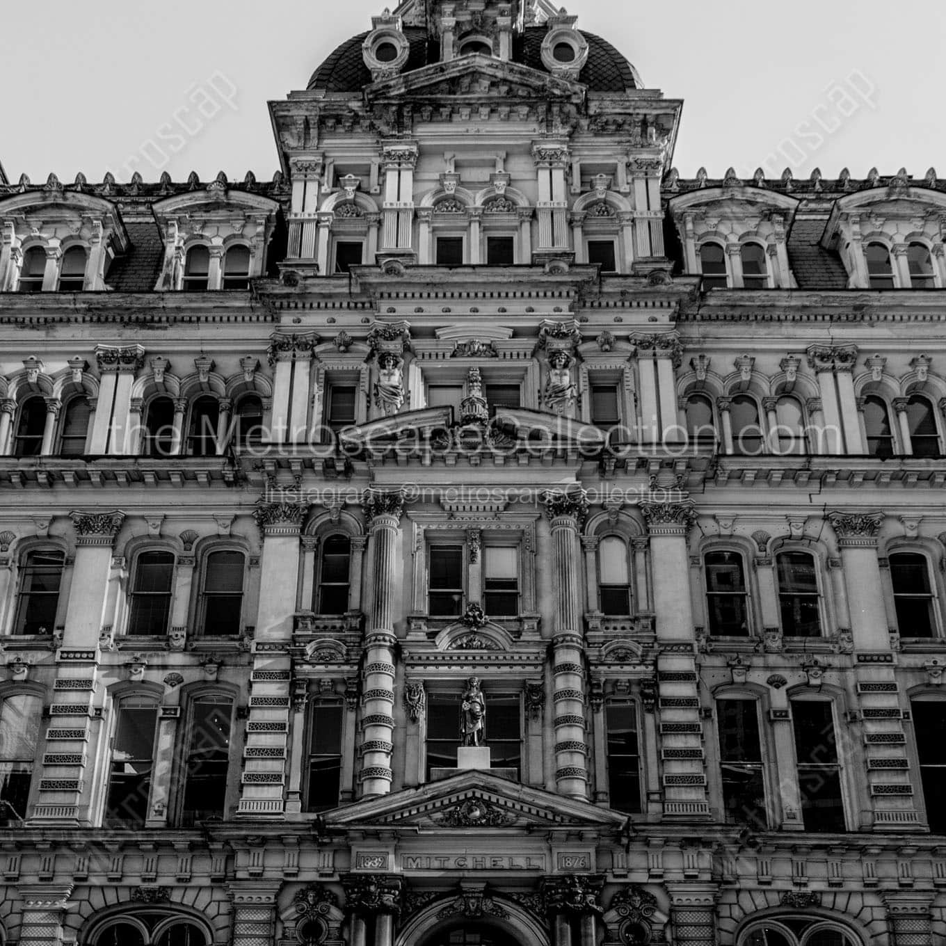 mitchell building downtown milwaukee Black & White Office Art