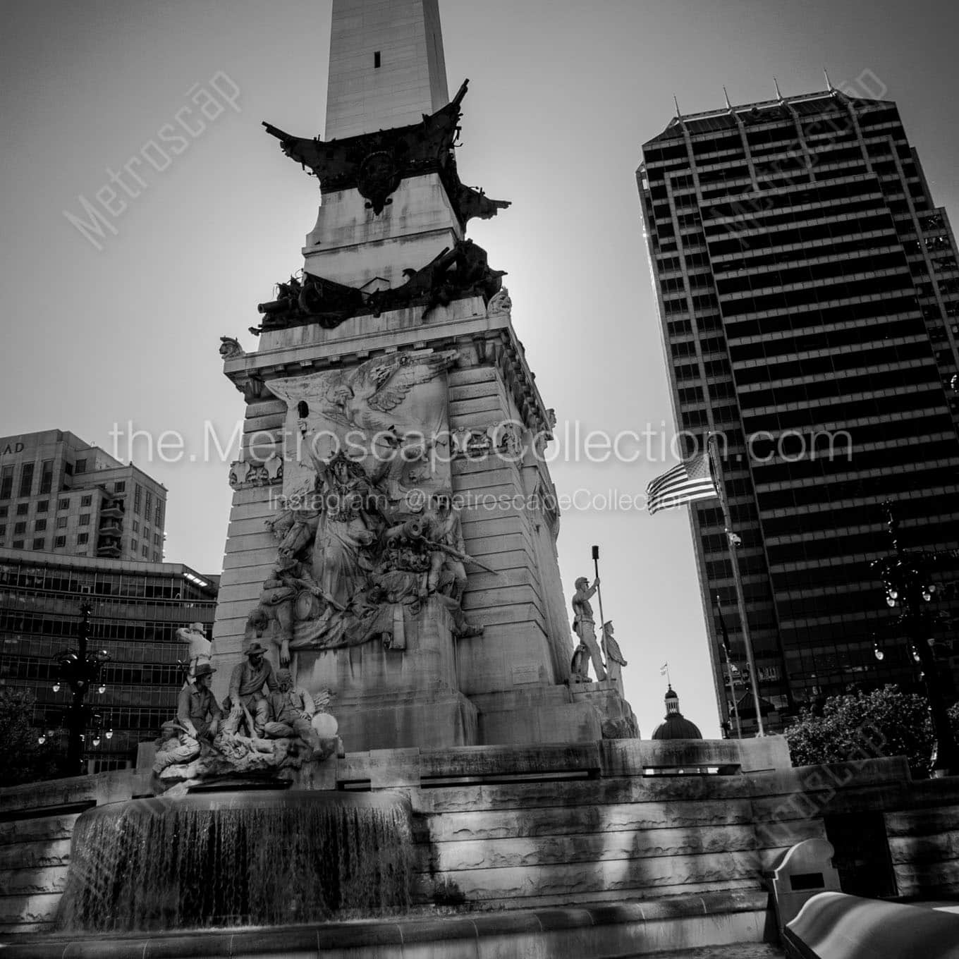 monument circle Black & White Office Art