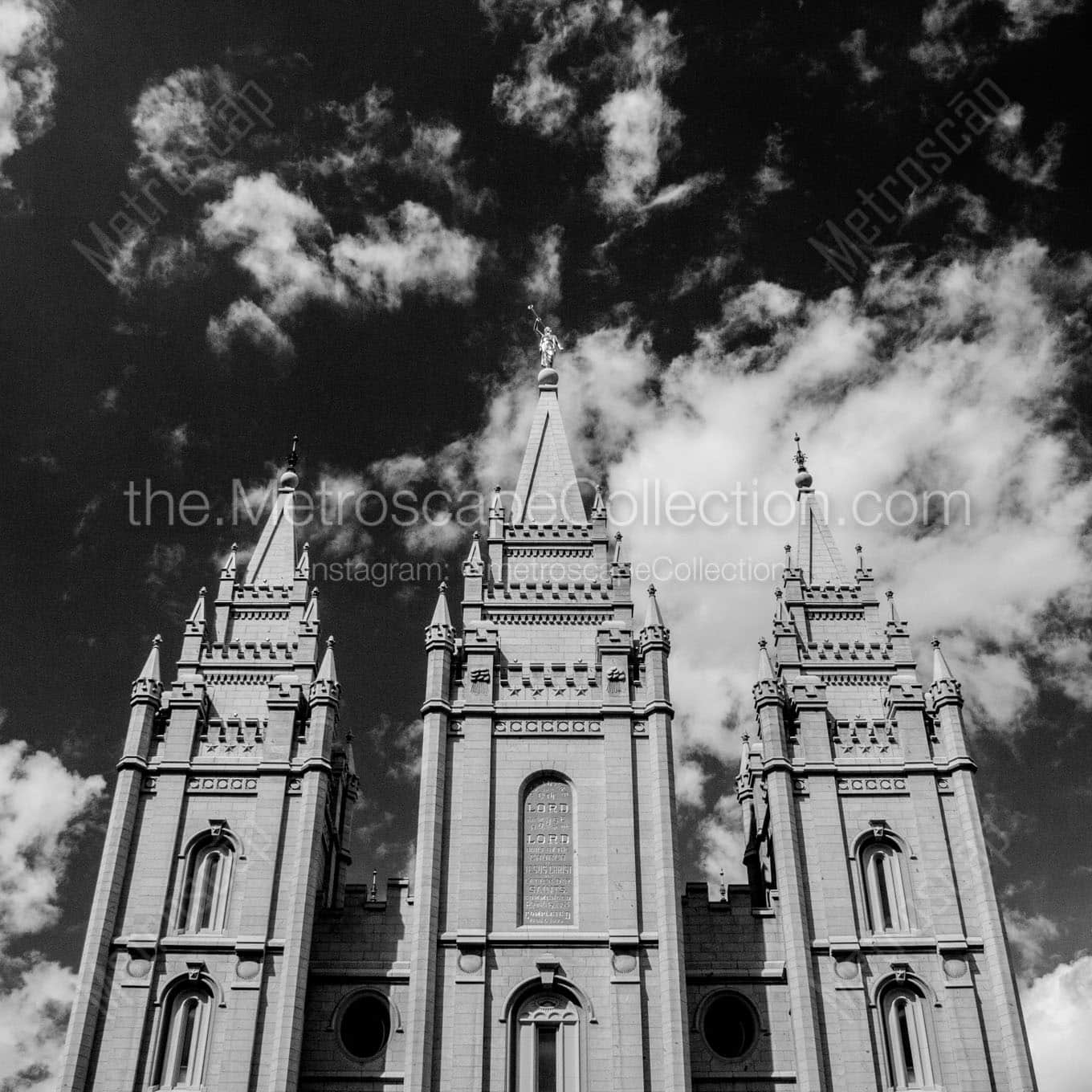 mormon temple Black & White Office Art