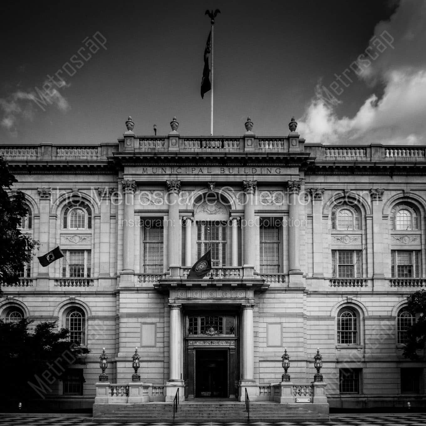 municipal building downtown hartford connecticut Black & White Office Art