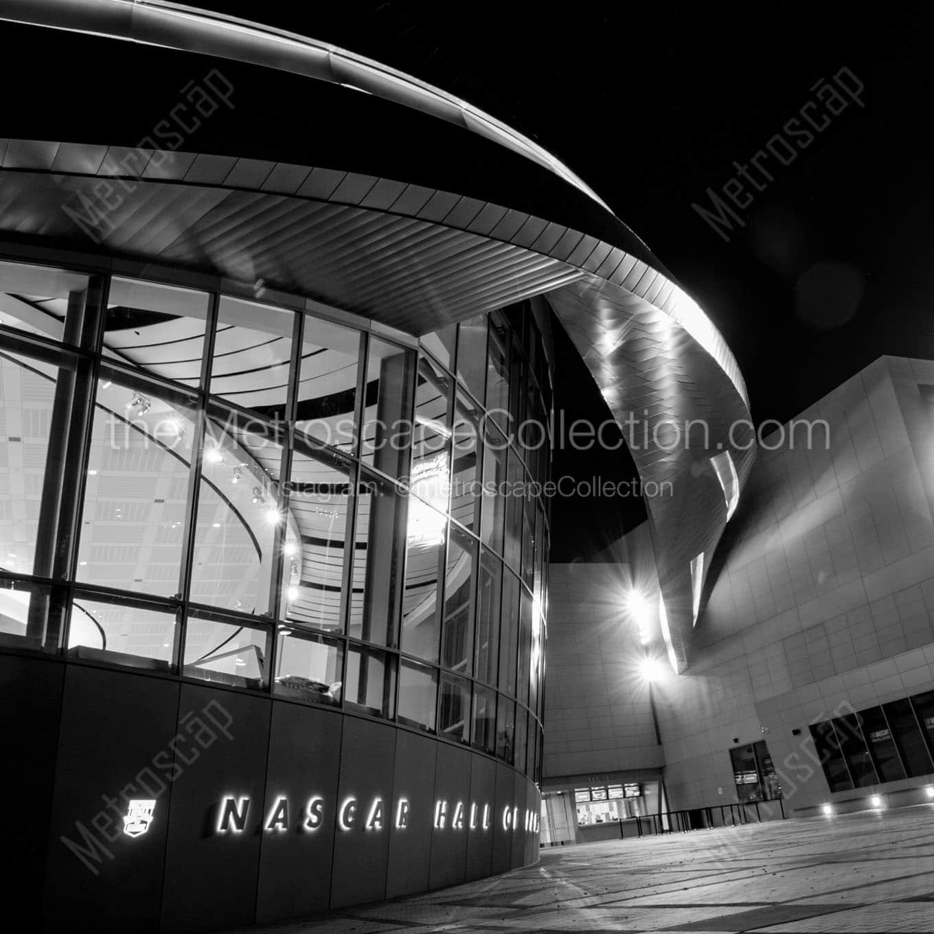 nascar hall of fame Black & White Office Art