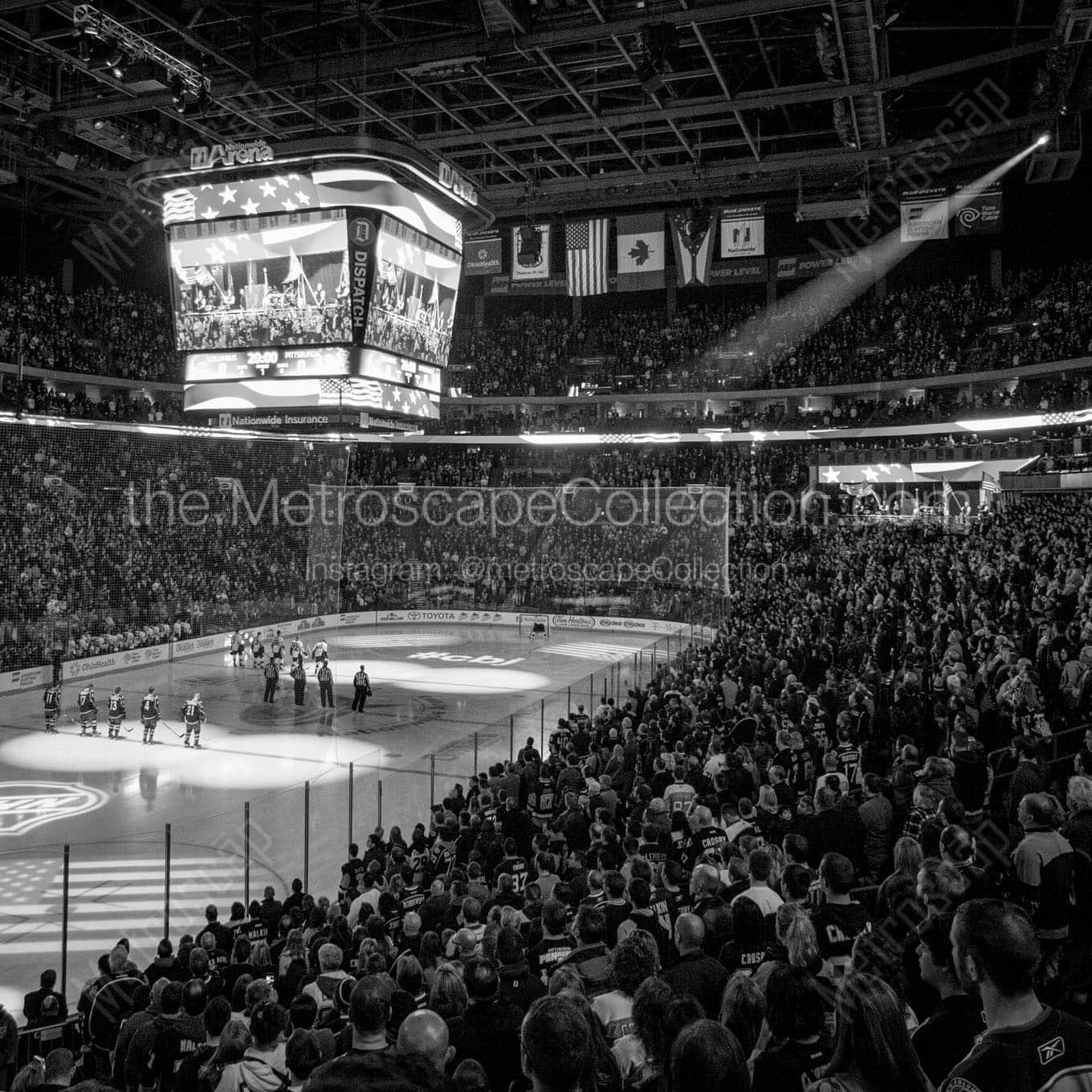 national anthem inside nationwide arena Black & White Office Art