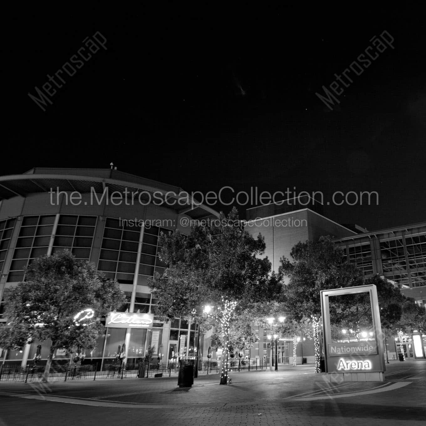 nationwide arena at night Black & White Office Art