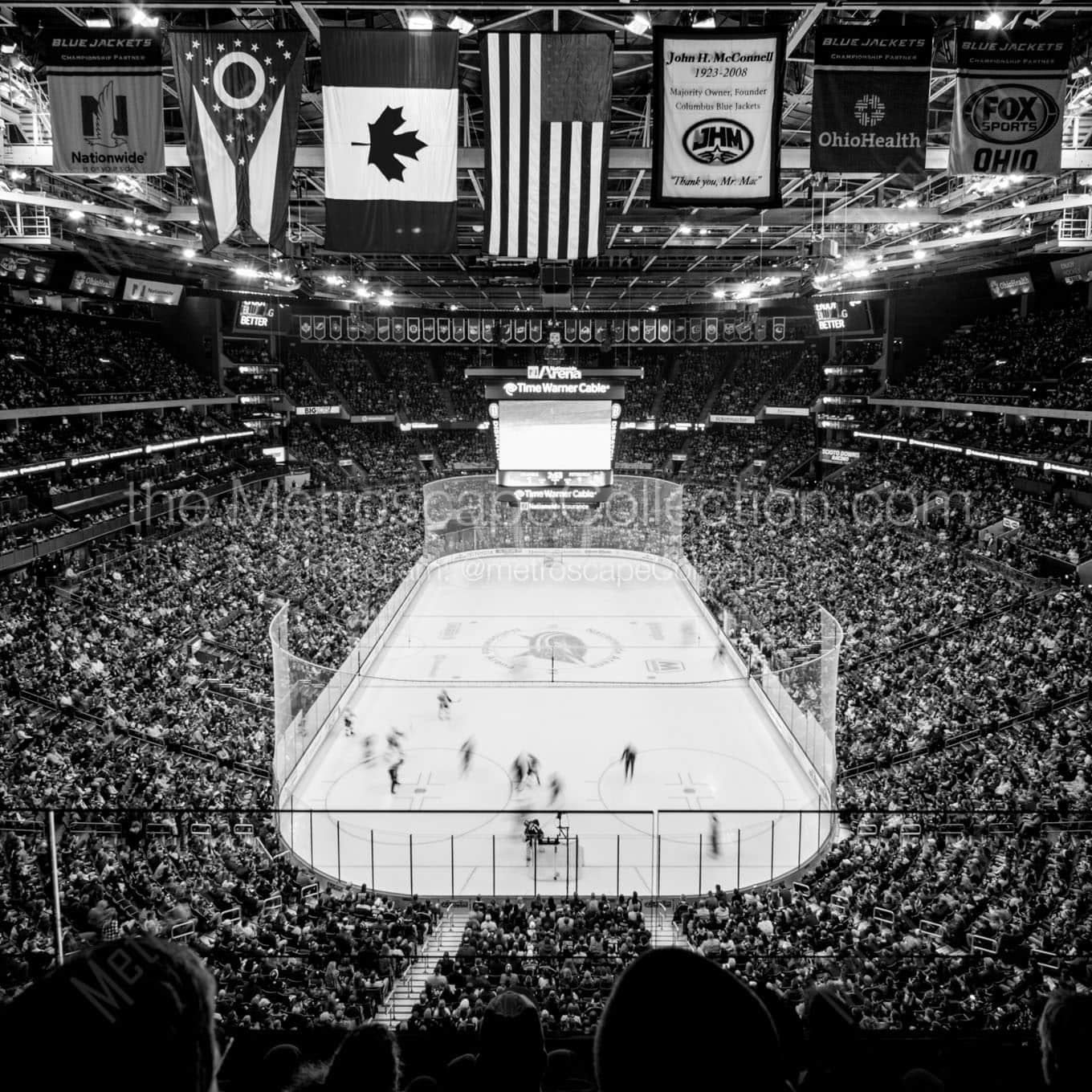 nationwide arena from upper bowl Black & White Office Art