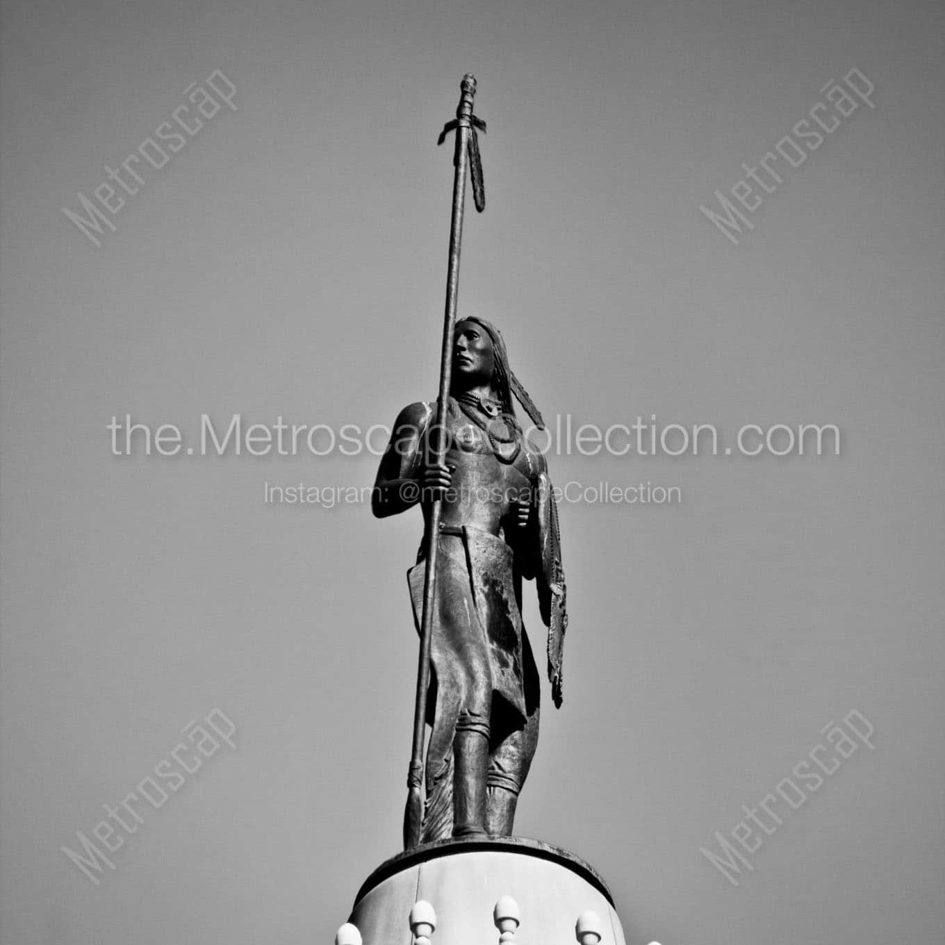 native american statue oklahoma capitol Black & White Office Art