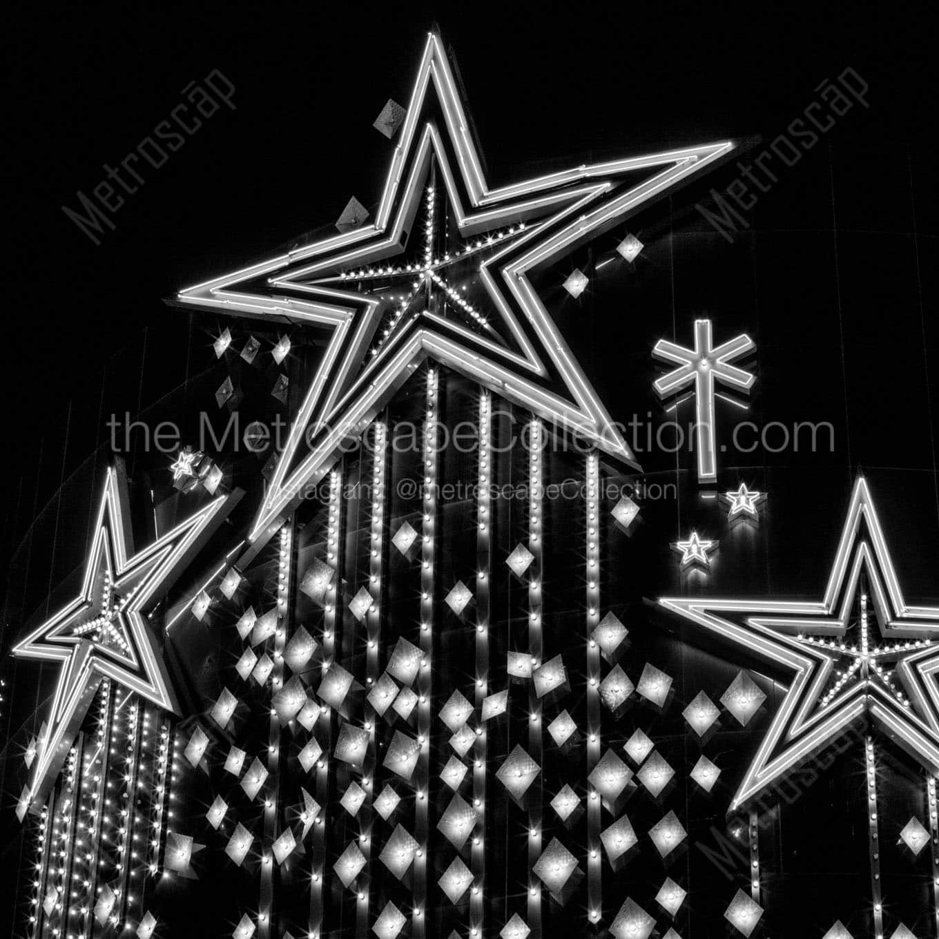neon stars riviera sign at night Black & White Office Art
