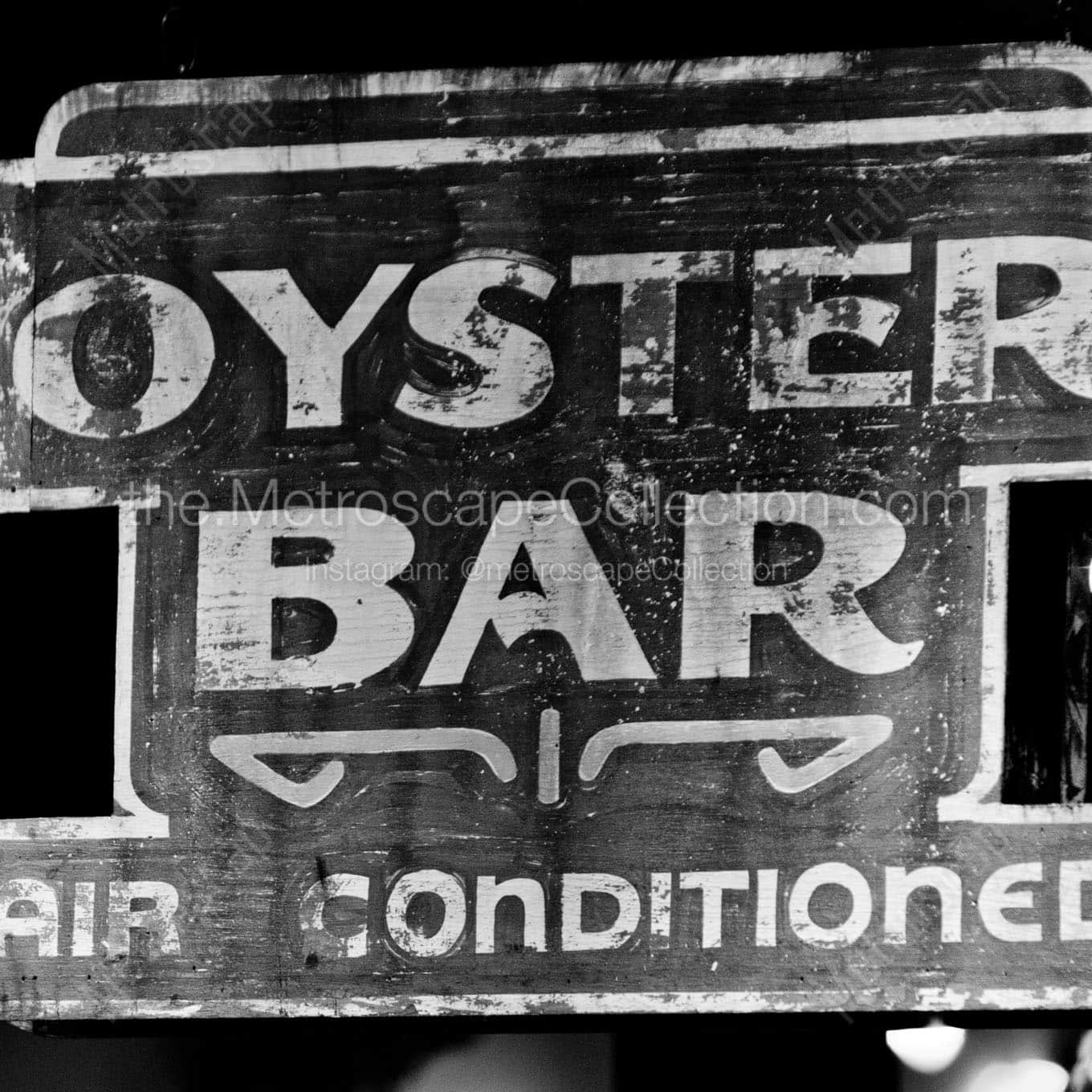 new orleans oyster bar Black & White Office Art