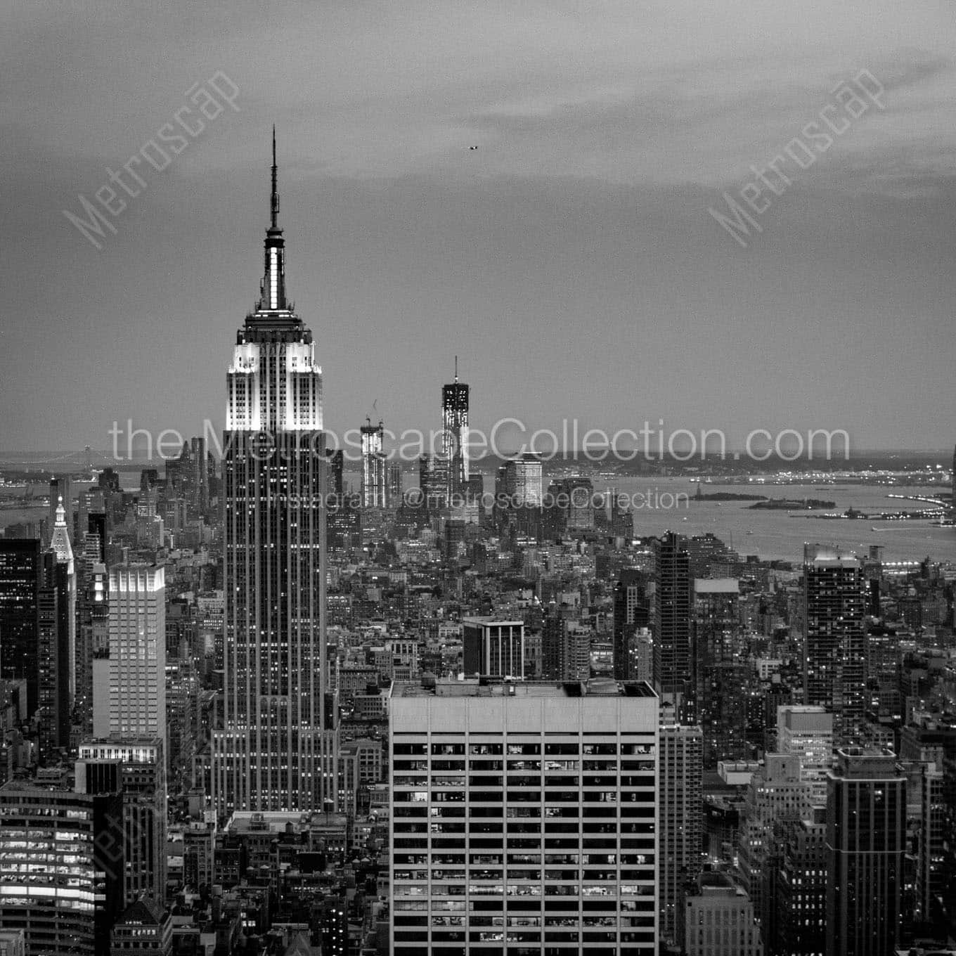 new york skyline from midtown Black & White Office Art