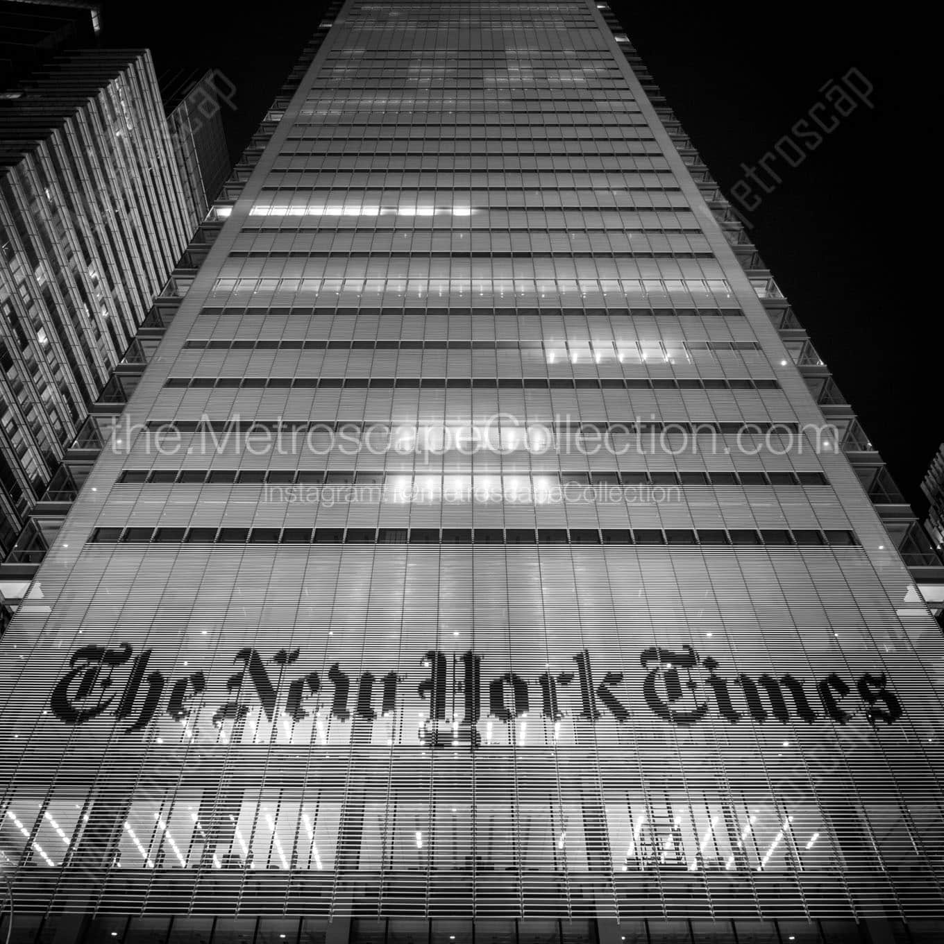 new york times building eighth street Black & White Office Art