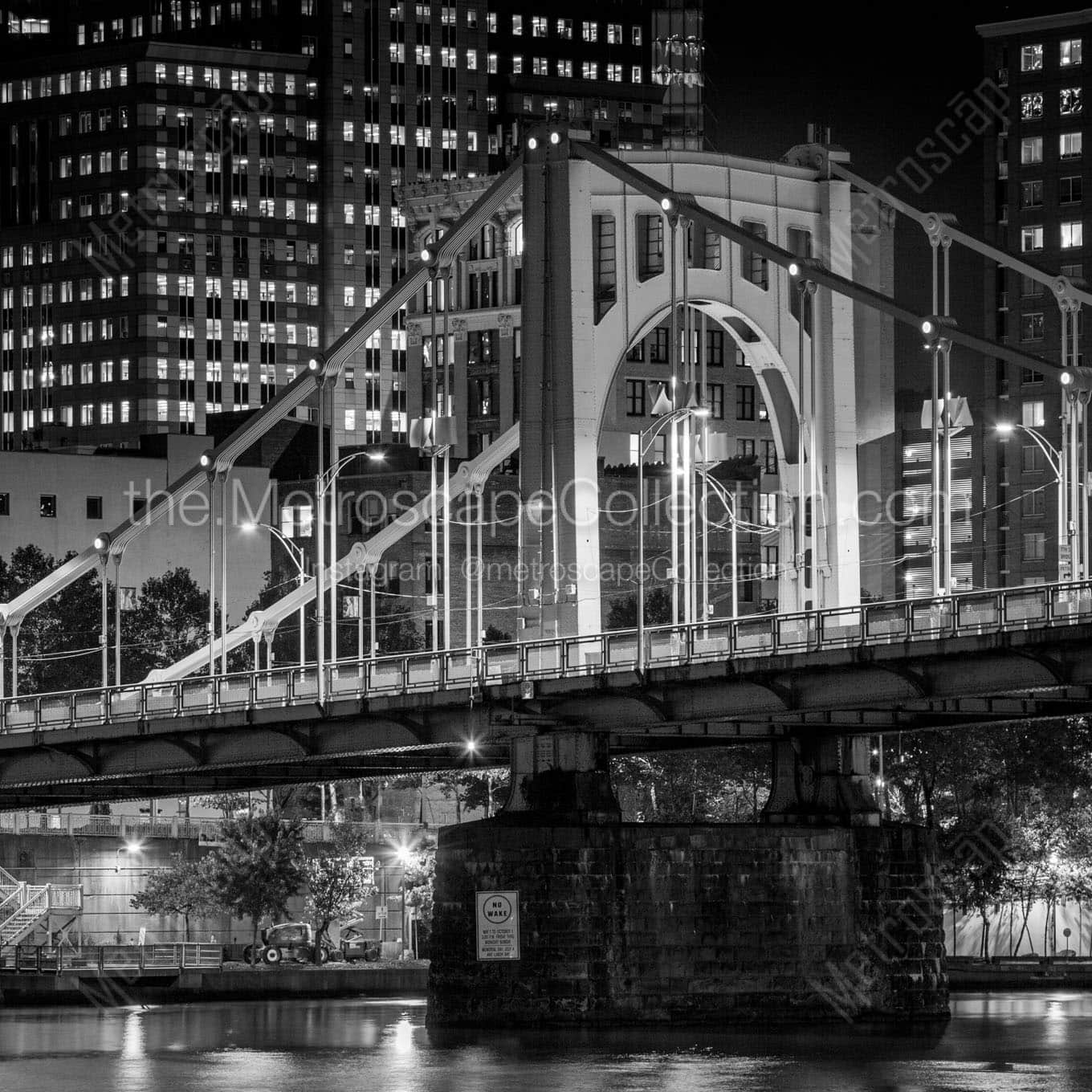 ninth avenue bridge at night Black & White Office Art