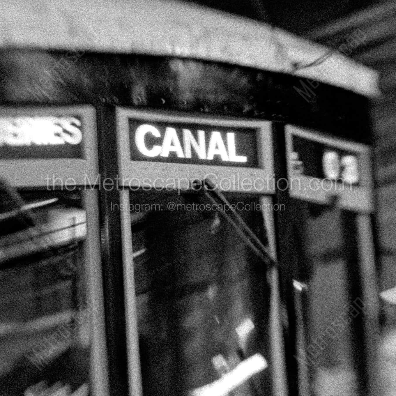 nola streetcar at night Black & White Office Art