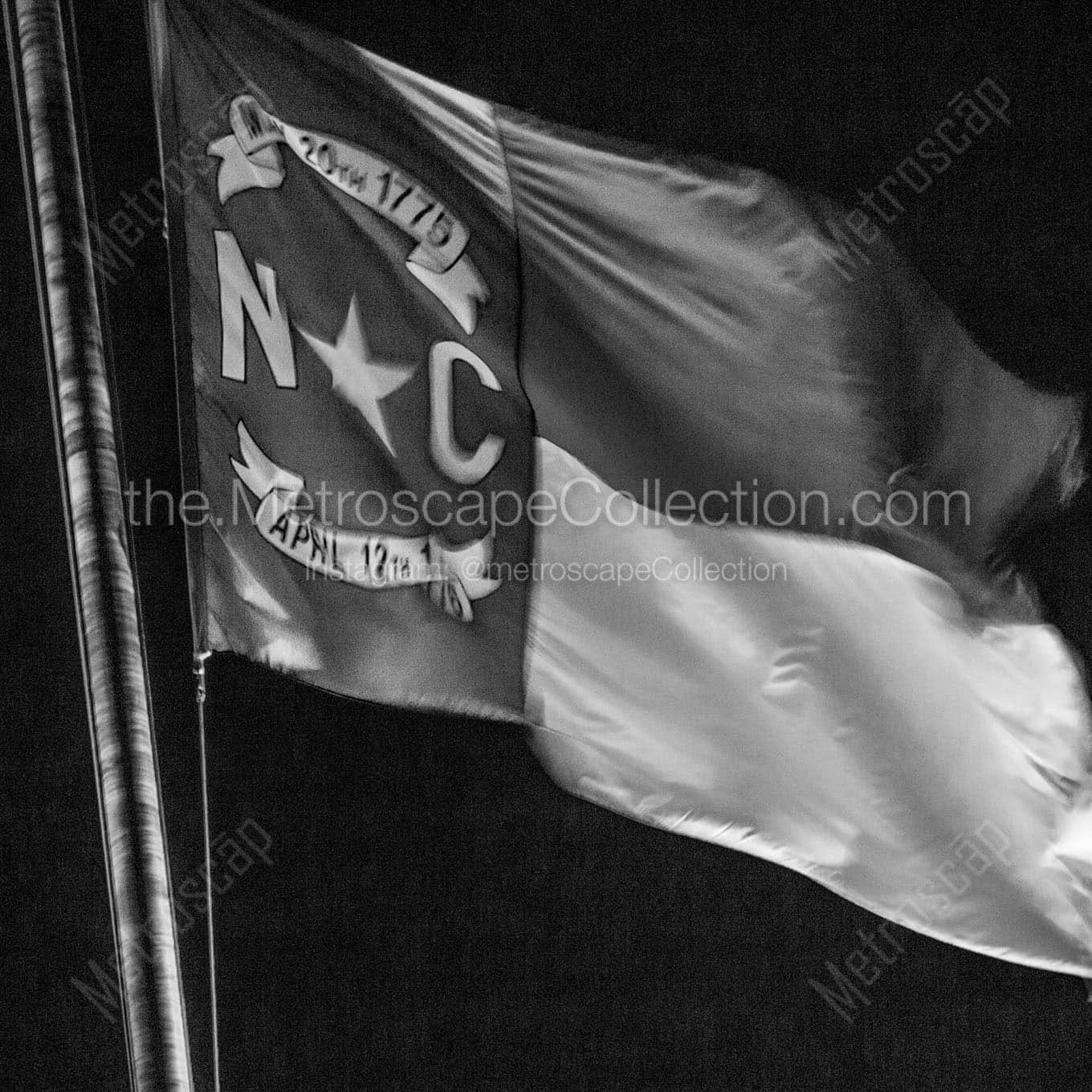 north carolina flag nc capitol building Black & White Office Art