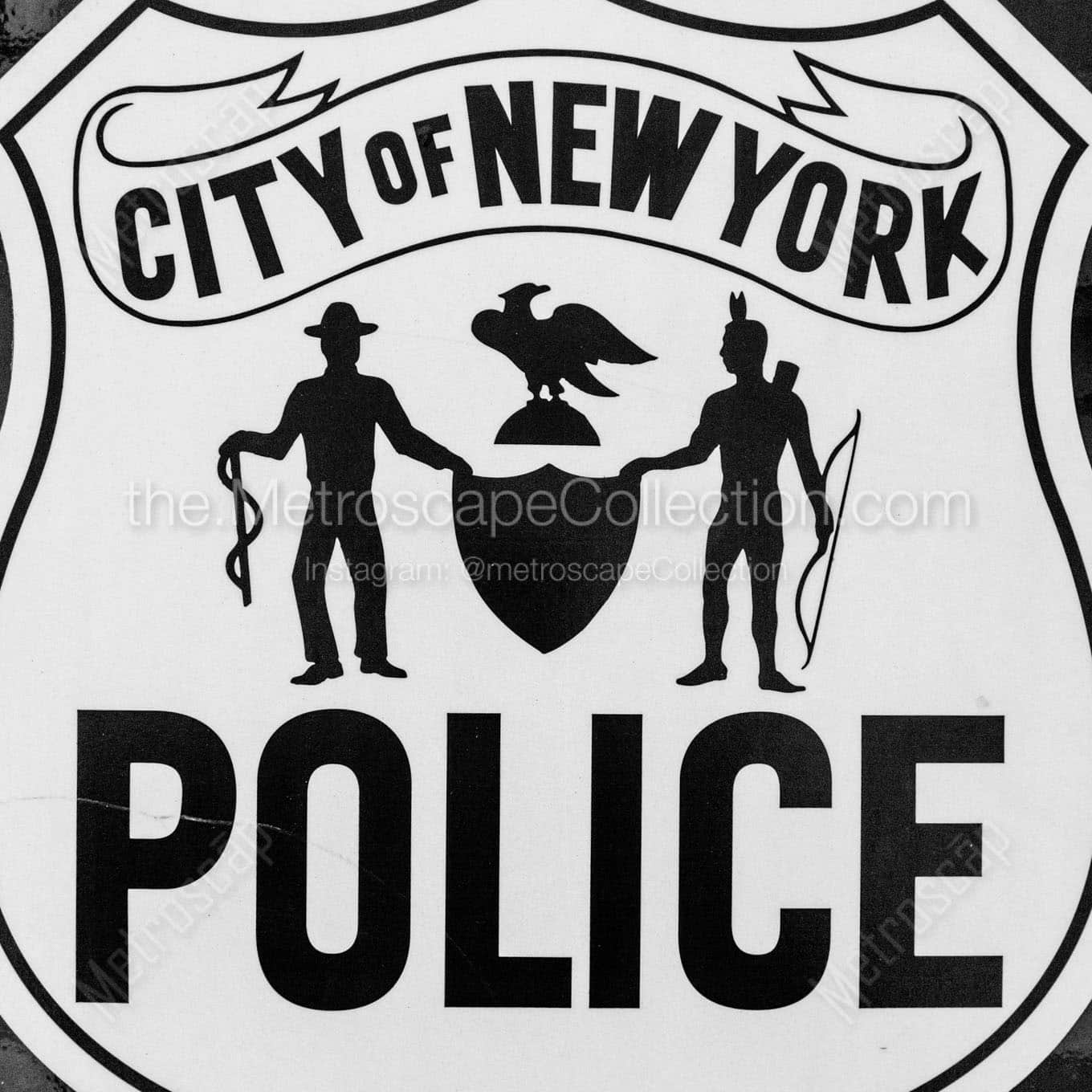 nypd paddy wagon seal Black & White Office Art