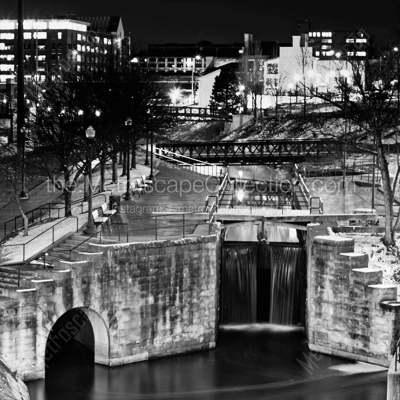 ohio erie canal lock Black & White Office Art