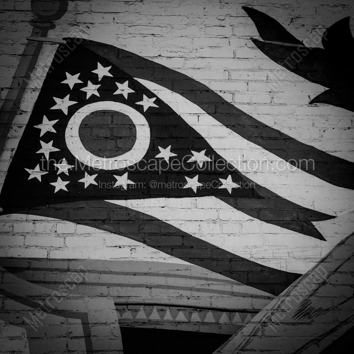 ohio flag mural Black & White Office Art