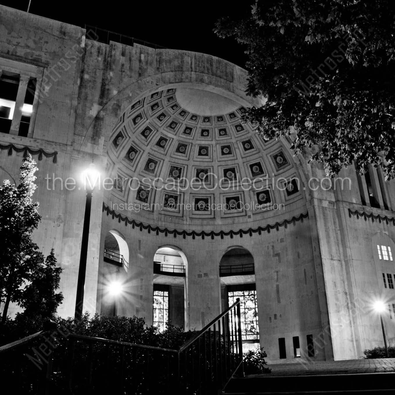 ohio stadium ohio state buckeyes horseshoe at night Black & White Office Art