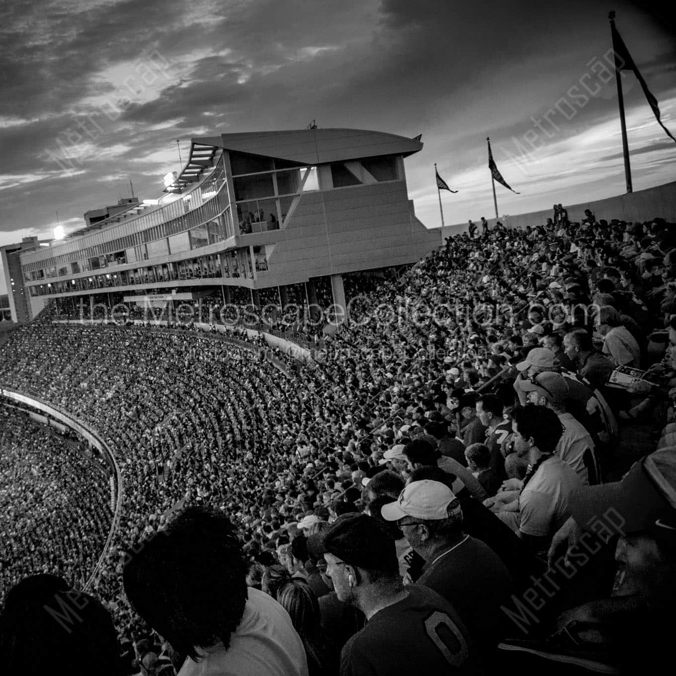 ohio stadium press box Black & White Office Art