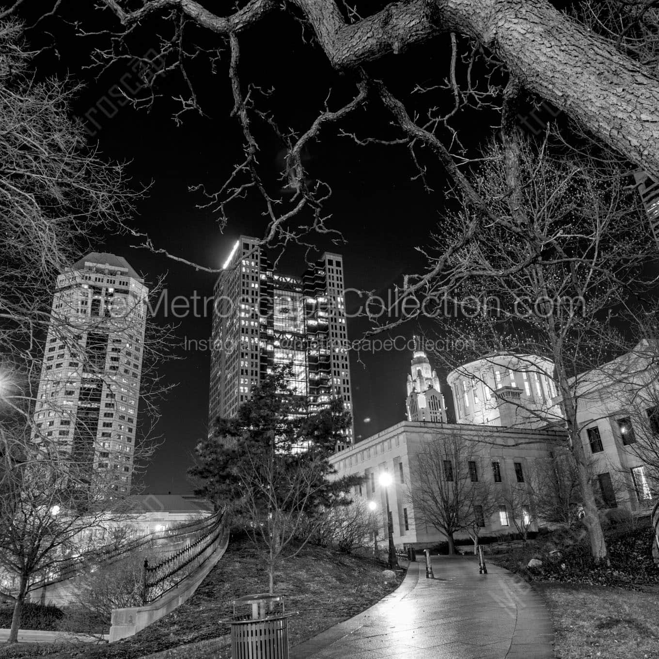 ohio state house at night Black & White Office Art