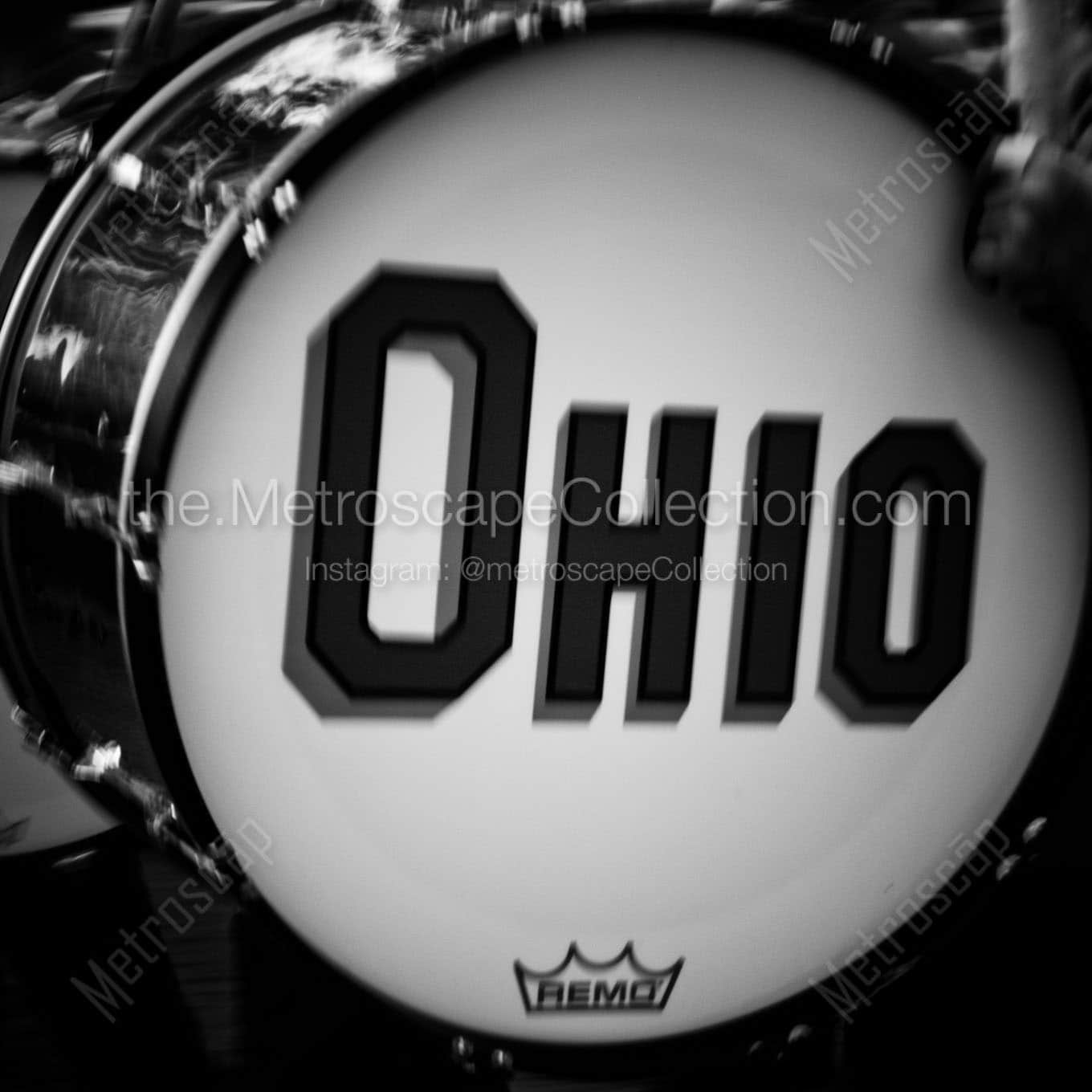 ohio state marching band drum Black & White Office Art