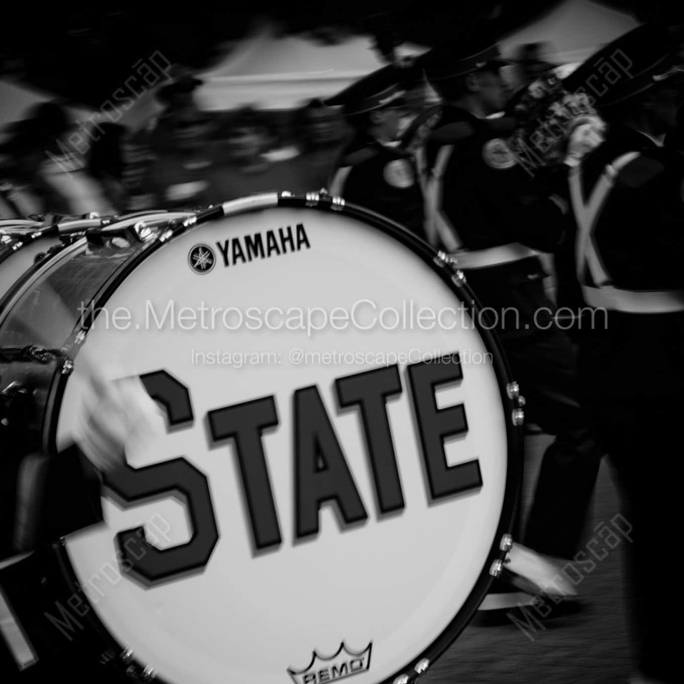 ohio state marching band drum Black & White Office Art