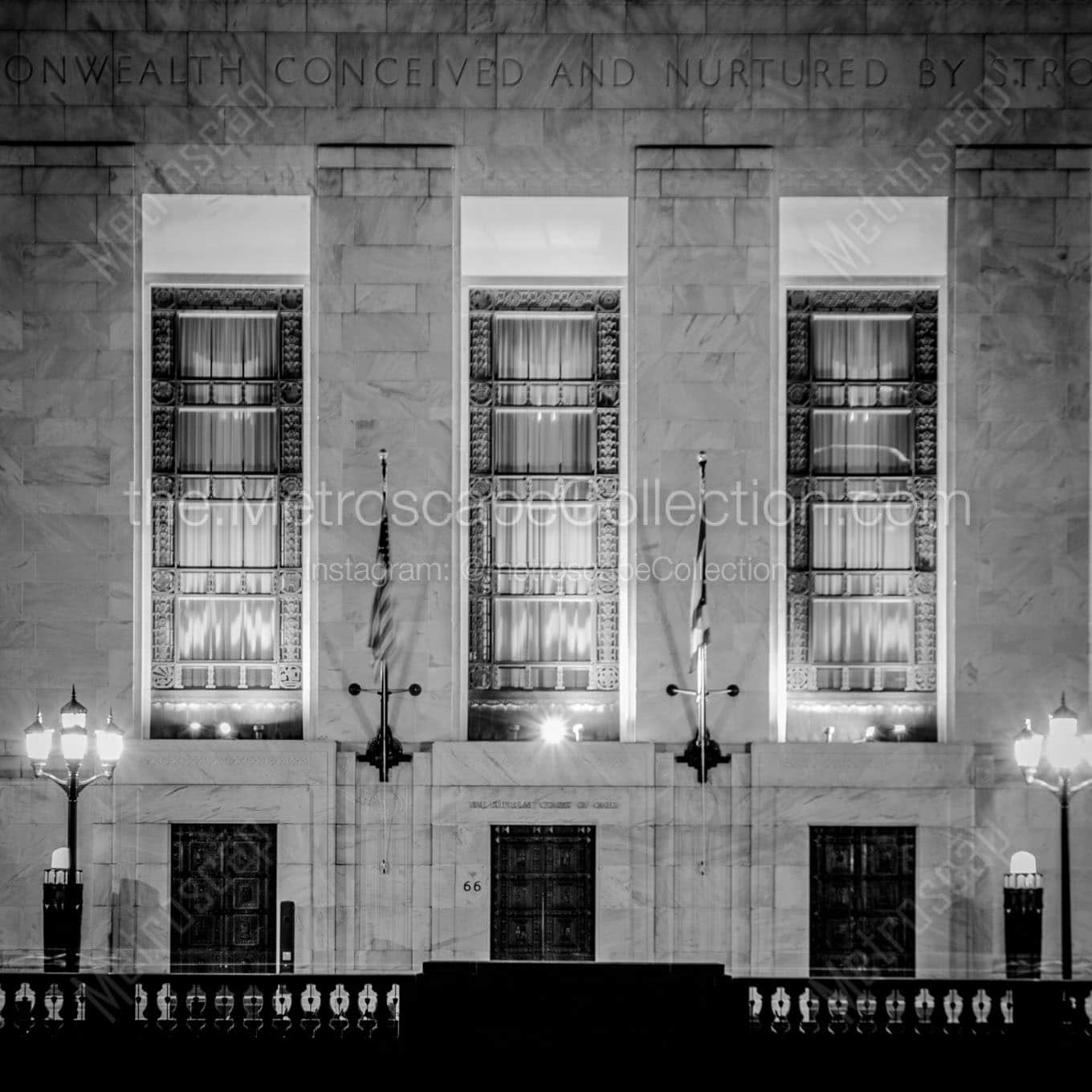 ohio supreme court building at night Black & White Office Art