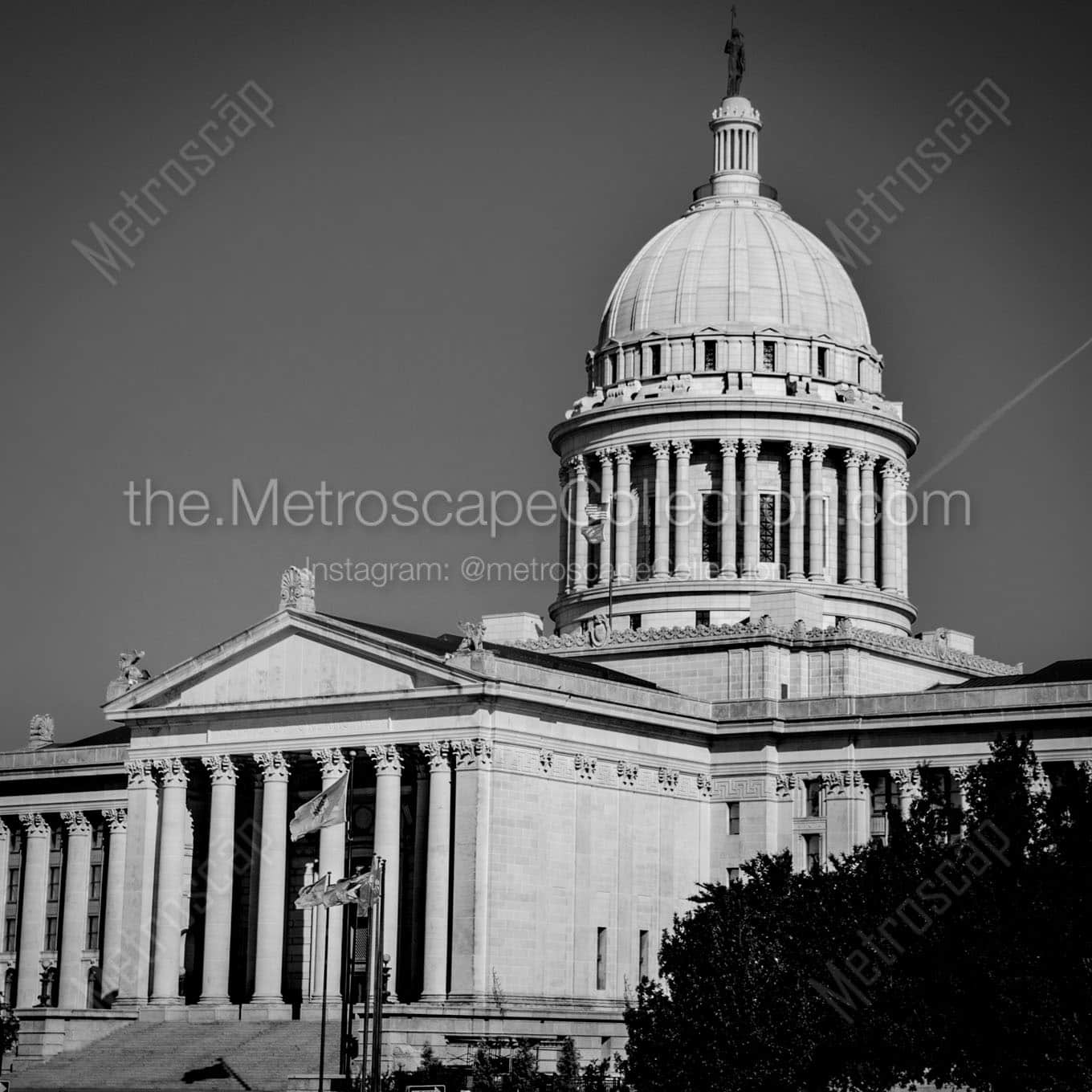 oklahoma state capitol building Black & White Office Art