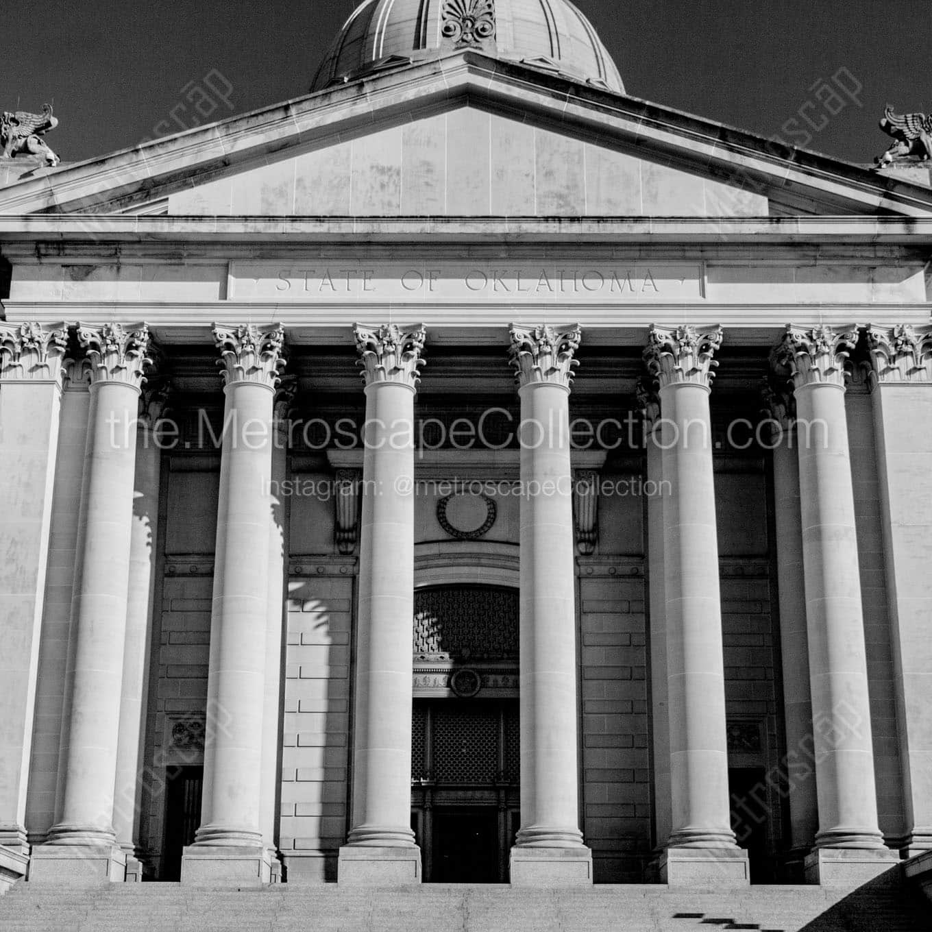 oklahoma state capitol building entrance Black & White Office Art