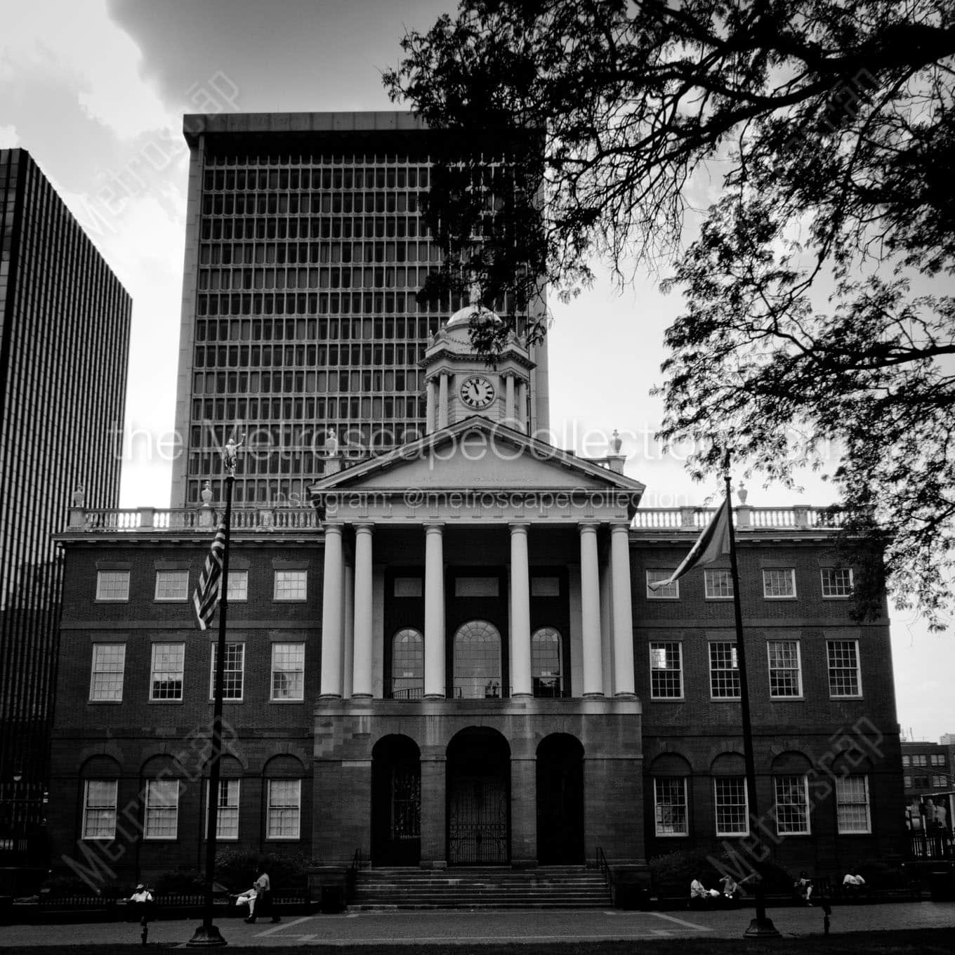 old connecticut state house downtown hartford Black & White Office Art