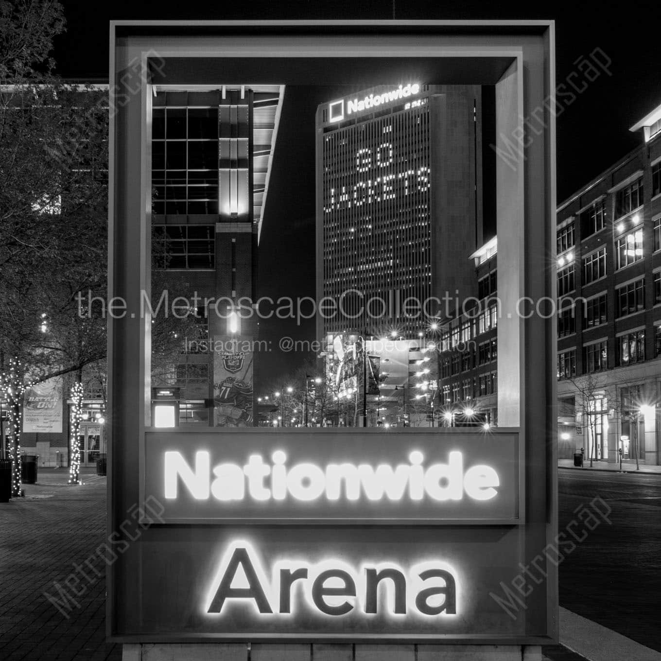 old nationwide arena sign Black & White Office Art